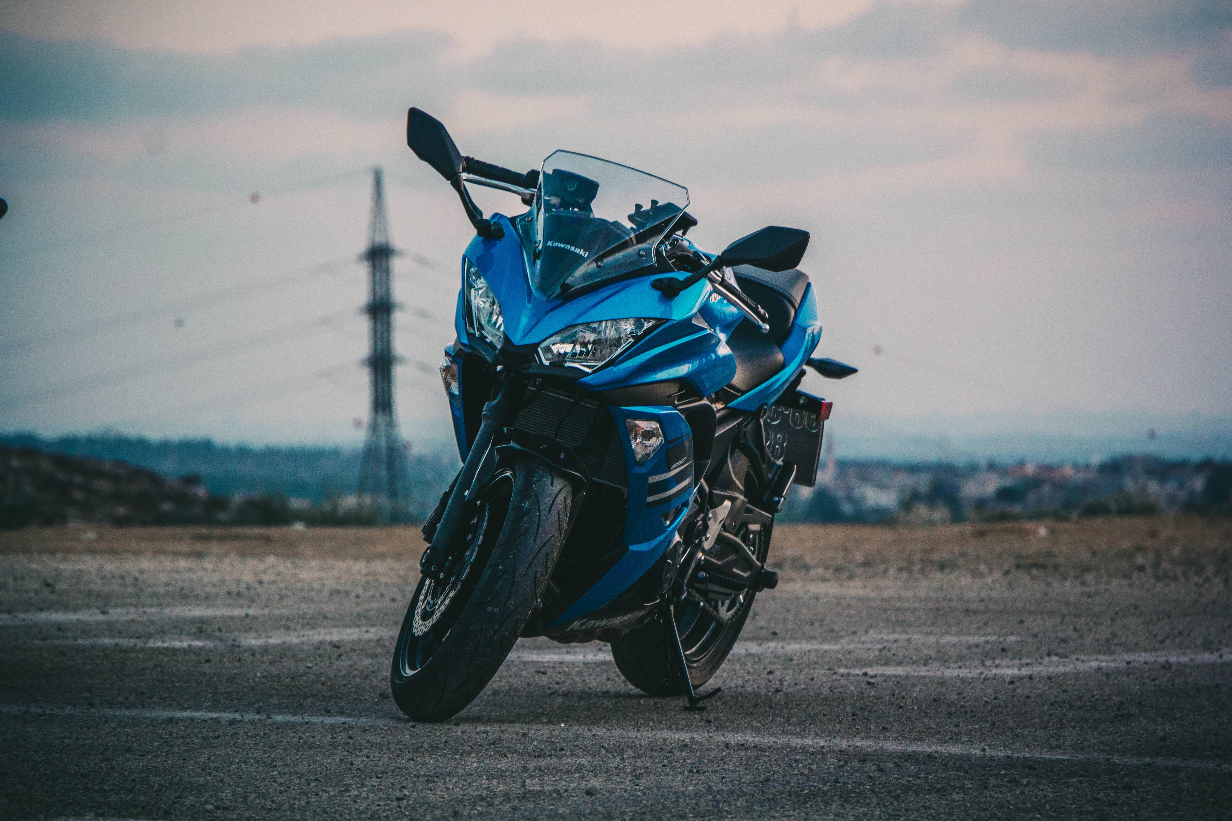 Stylish Blue Motorcycle — 5184x3456 wallpaper