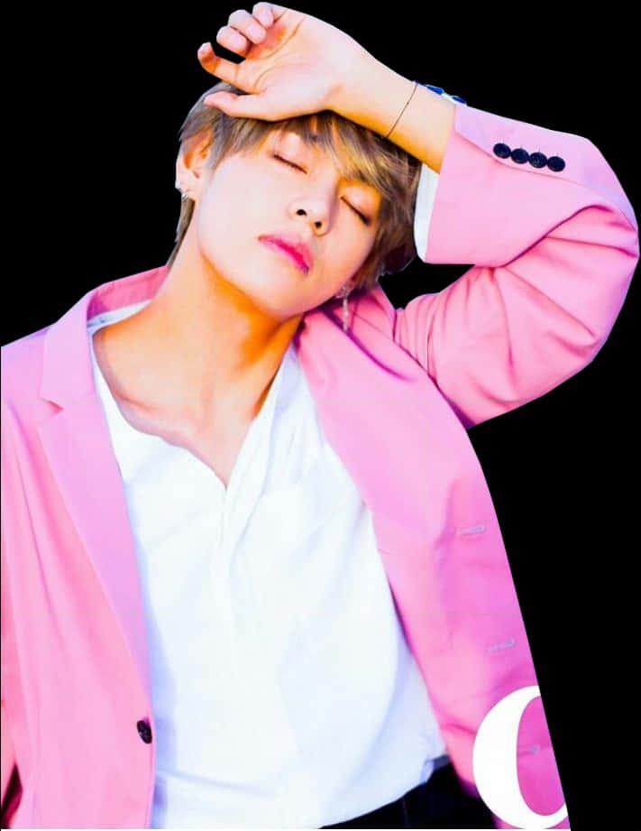 Stylish Pink Blazer Pose — 711x921 wallpaper