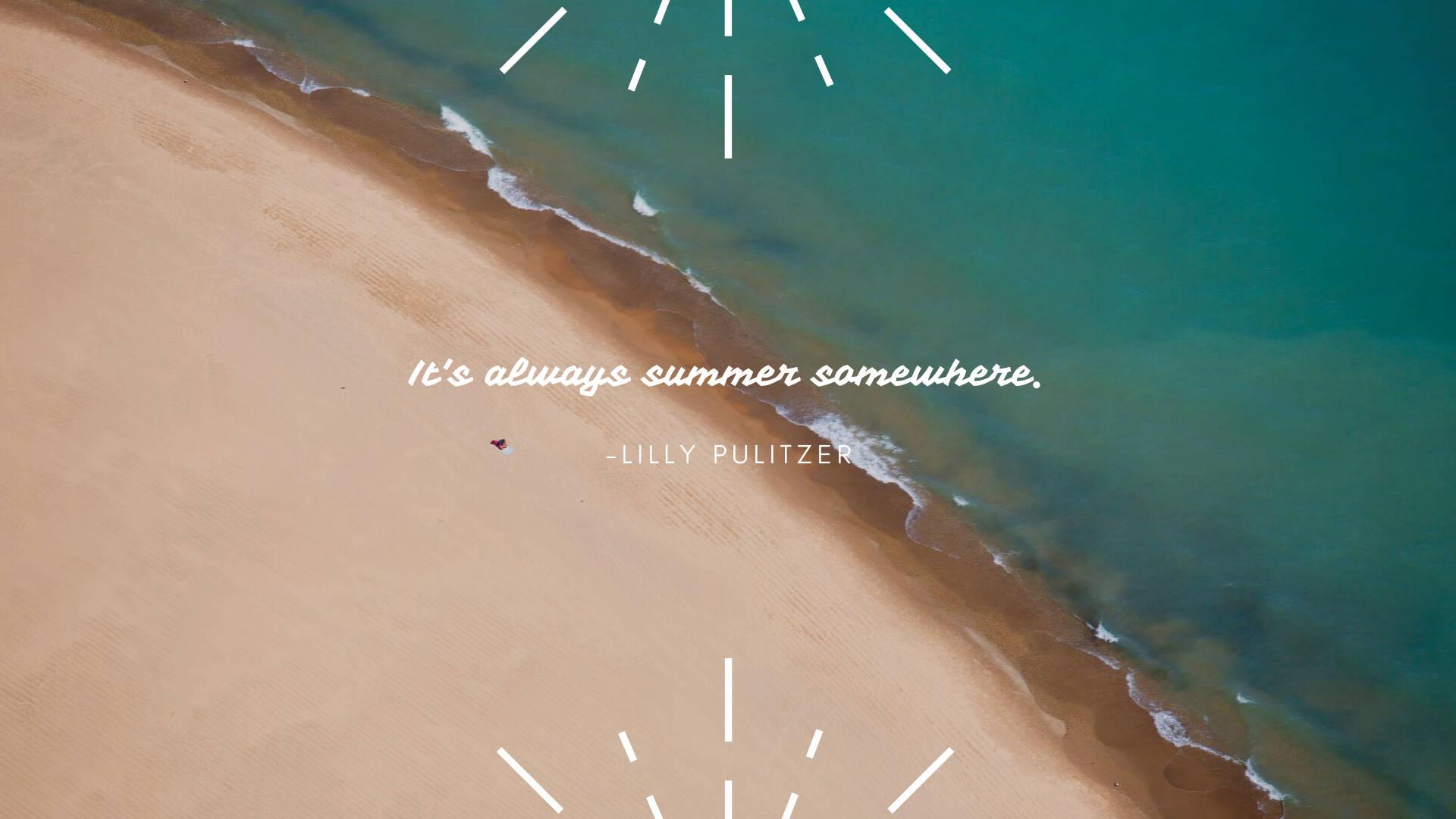 Summer Aesthetic Beach Quote — 1920x1080 wallpaper