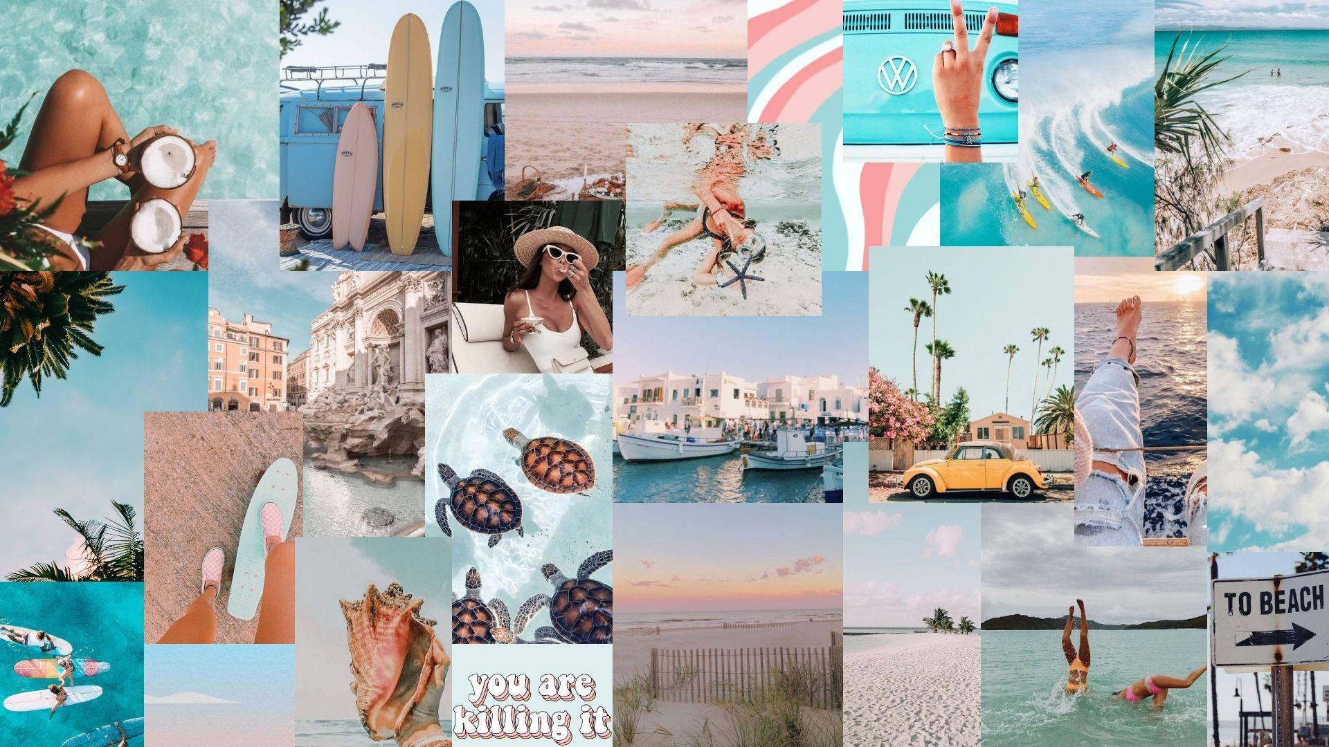 Summer Aesthetic Beach Summer Collage — 1920x1080 wallpaper