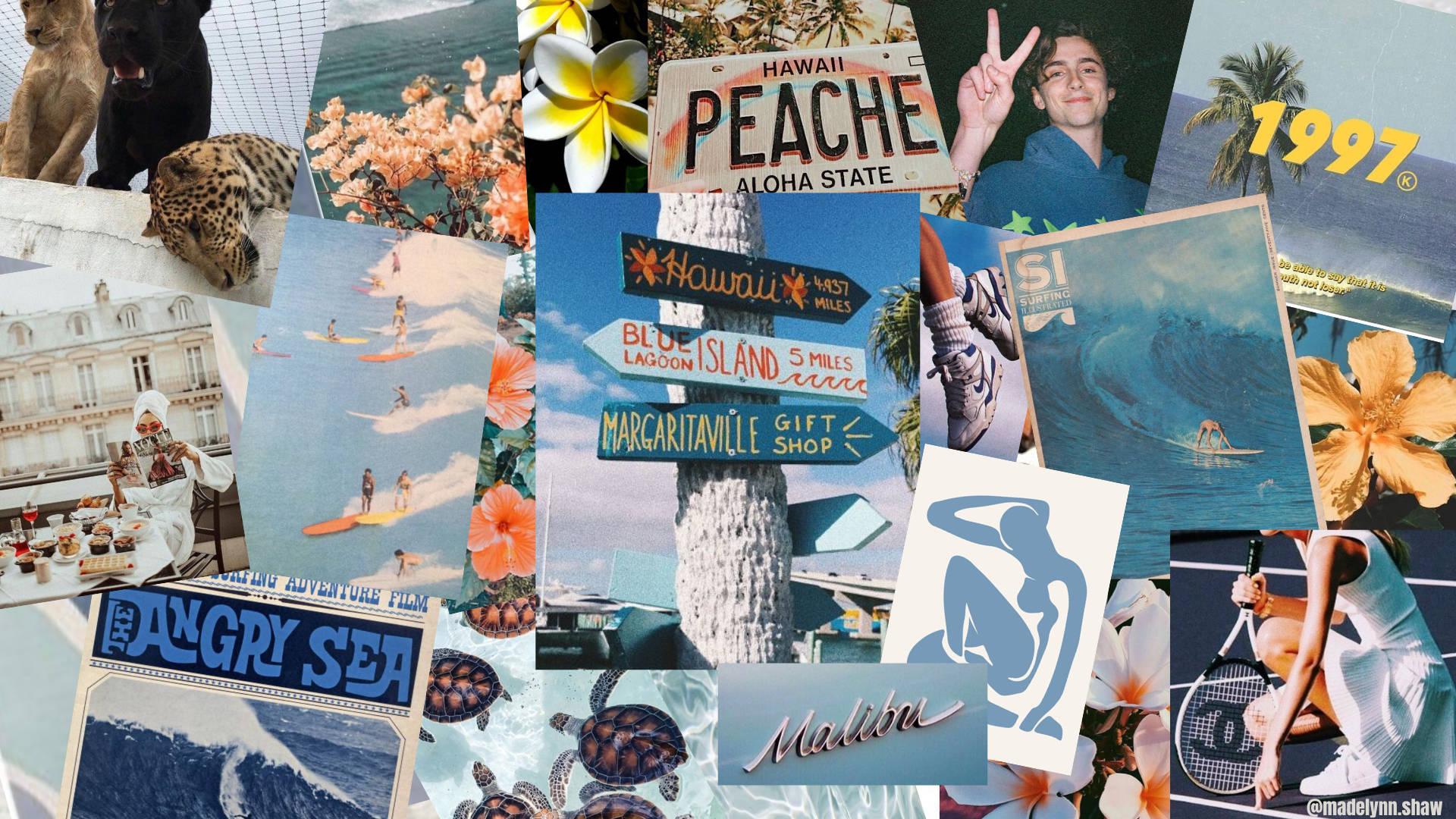 Summer Aesthetic Digital Collage — 1920x1080 wallpaper