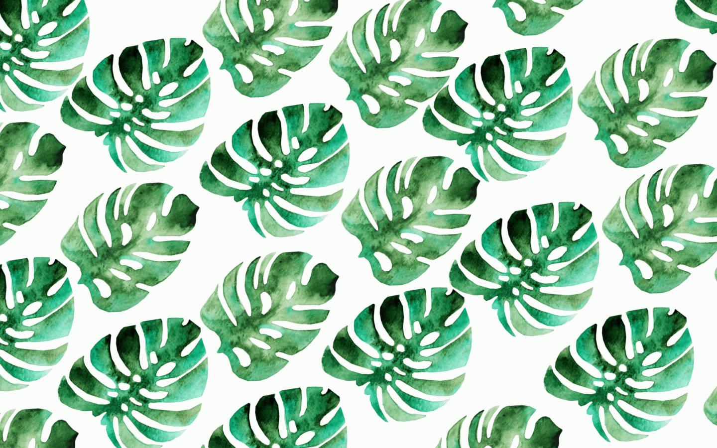 Summer Aesthetic Green Leaf Pattern — 1440x900 wallpaper