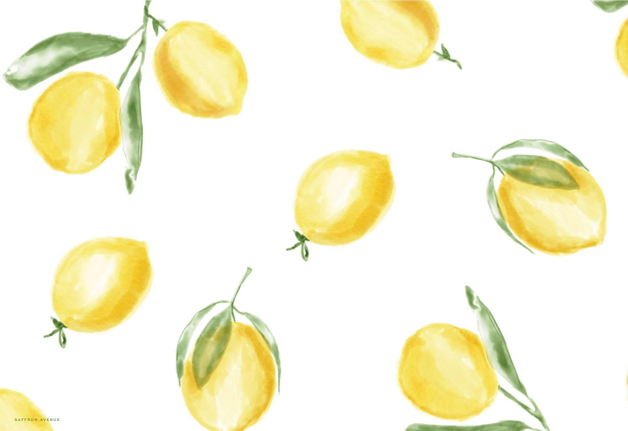 Summer Aesthetic Lemon Pattern Art — 2000x1375 wallpaper