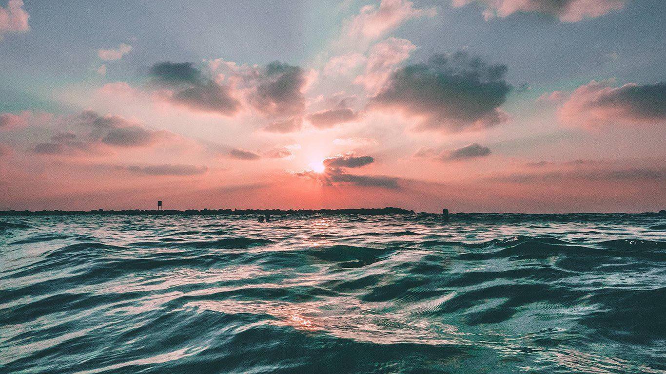 Summer Aesthetic Ocean Sunset — 1366x768 wallpaper