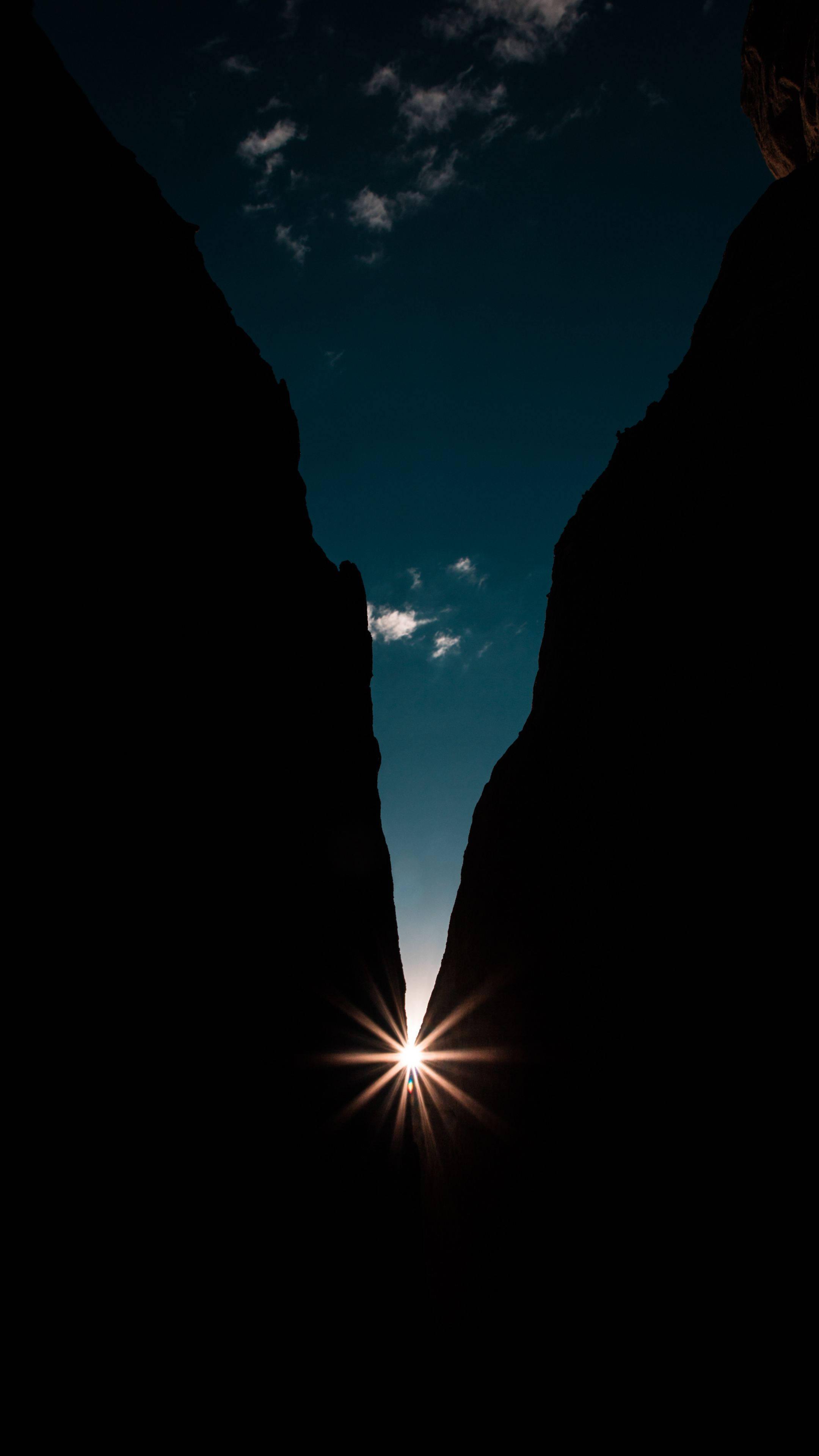Sunrise In The Valley 4K Ultra HD Dark Phone — 2160x3840 wallpaper