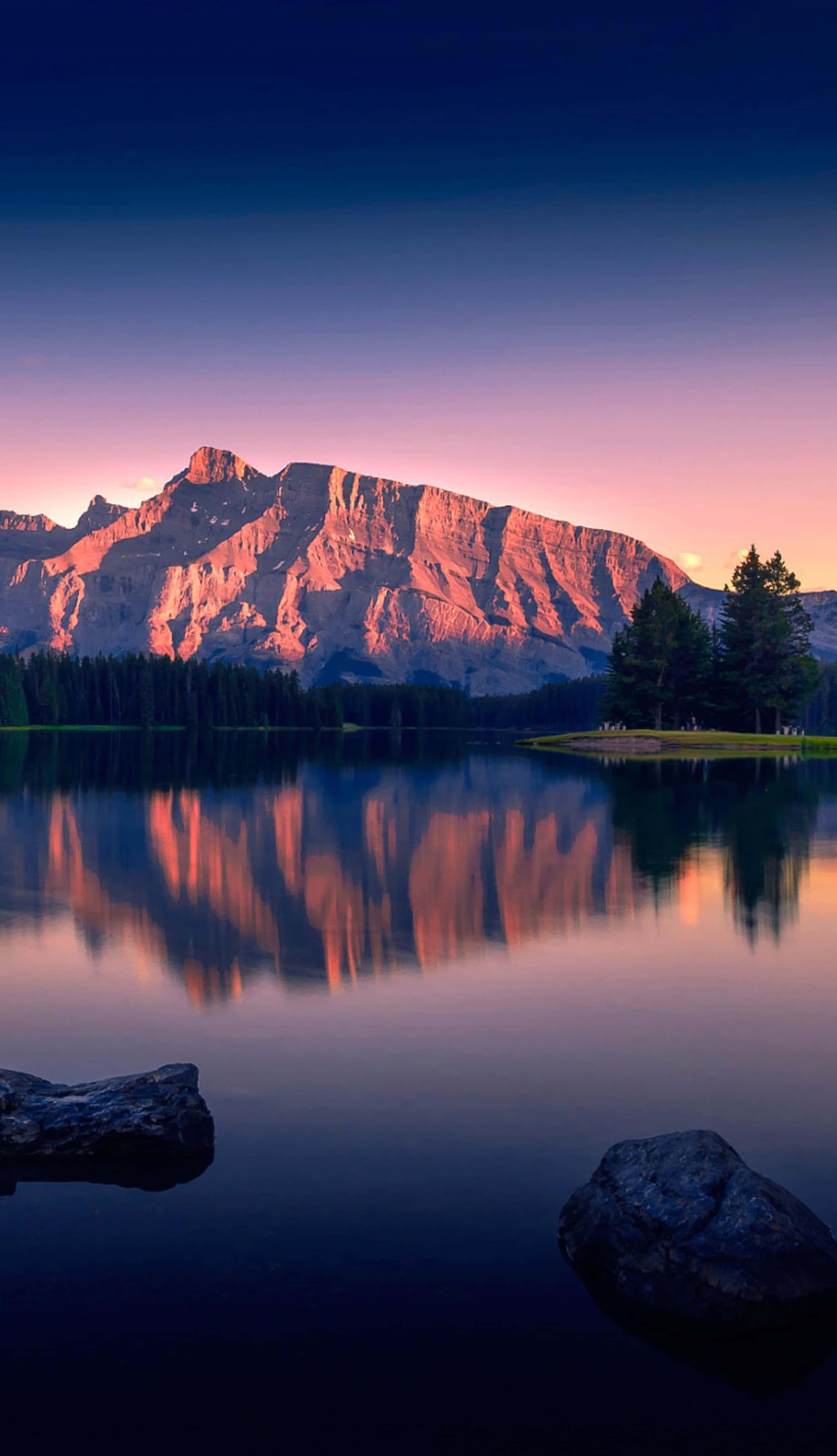 Sunset On Lake Nature 4K iPhone — 2300x4000 wallpaper