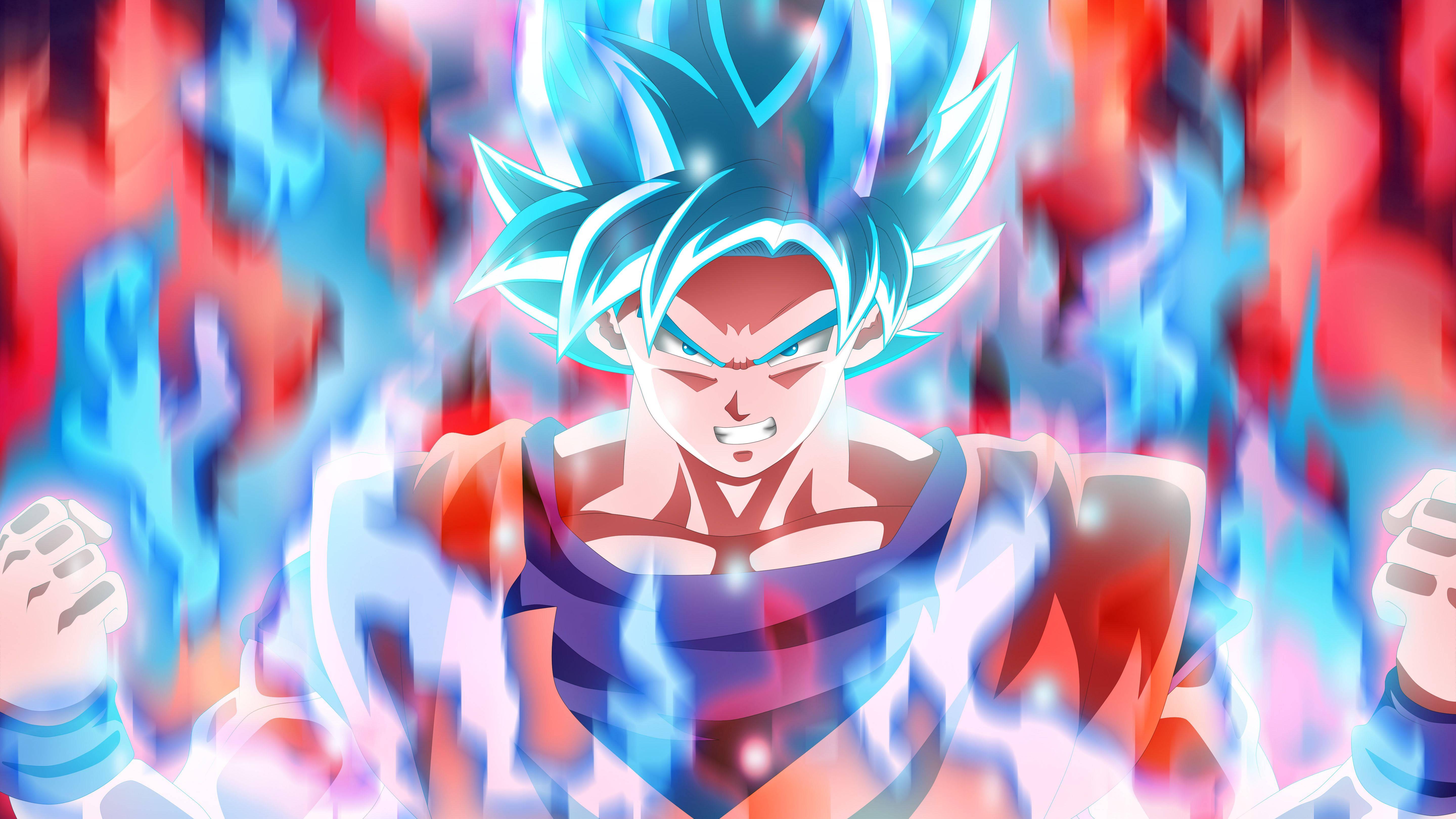 Super Saiyan Blue Goku battles in Dragon Ball Super — 5760x3240 wallpaper