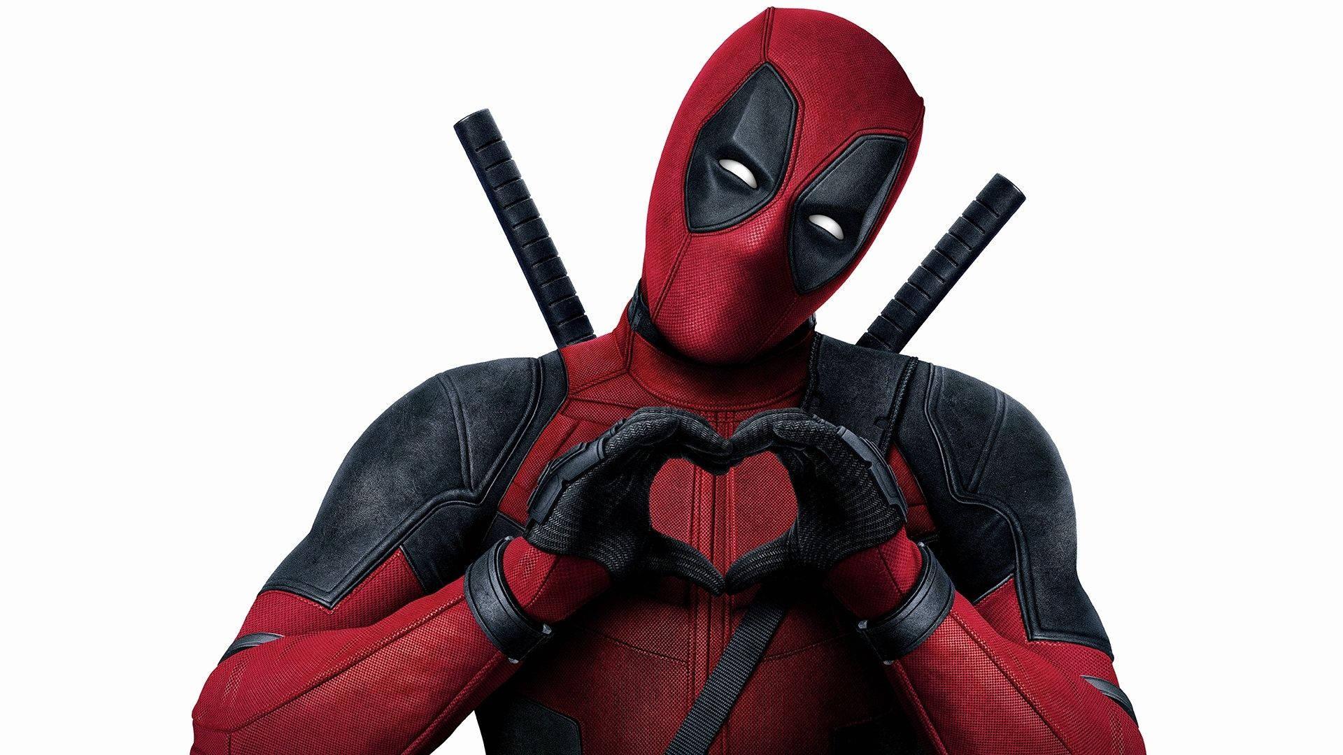 Superhero Deadpool Sending Love — 1920x1080 wallpaper