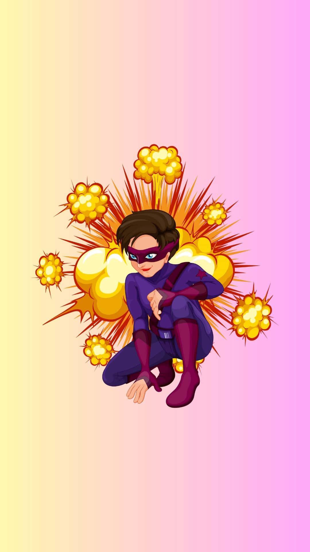 Superhero In Purple Suit Background — 1080x1920 wallpaper