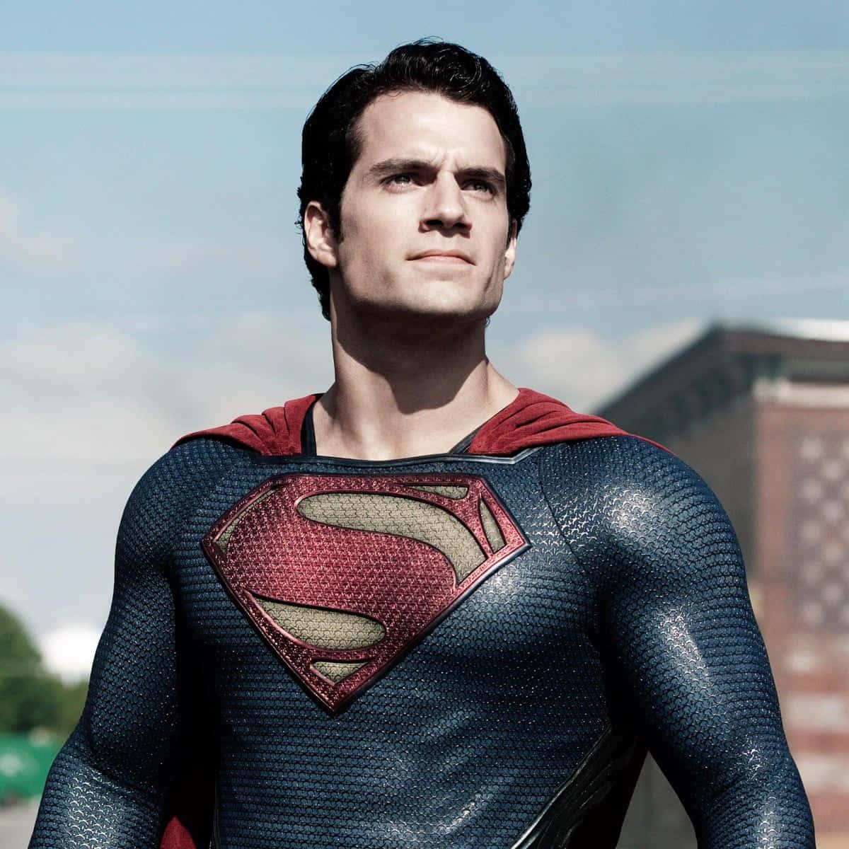 Superhero standing tall with a cape flowing in the wind — 1200x1200 wallpaper