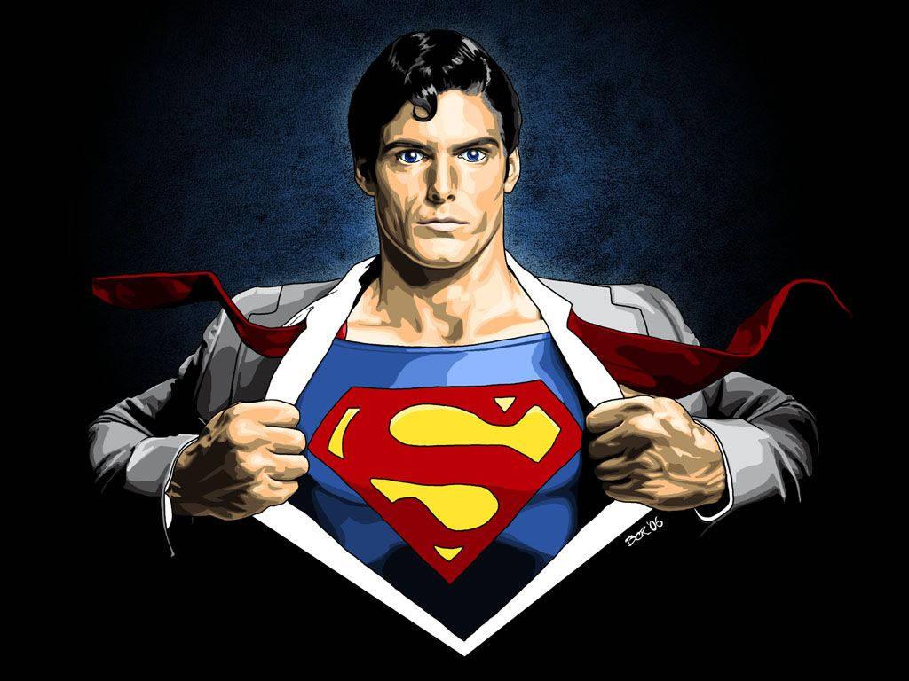 Superman soaring above the clouds — 1024x768 wallpaper