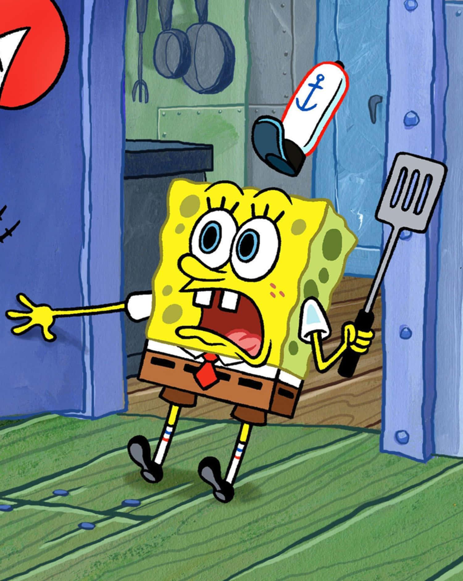 Surprised Spongebob With A Spatula Picture — 1500x1882 wallpaper