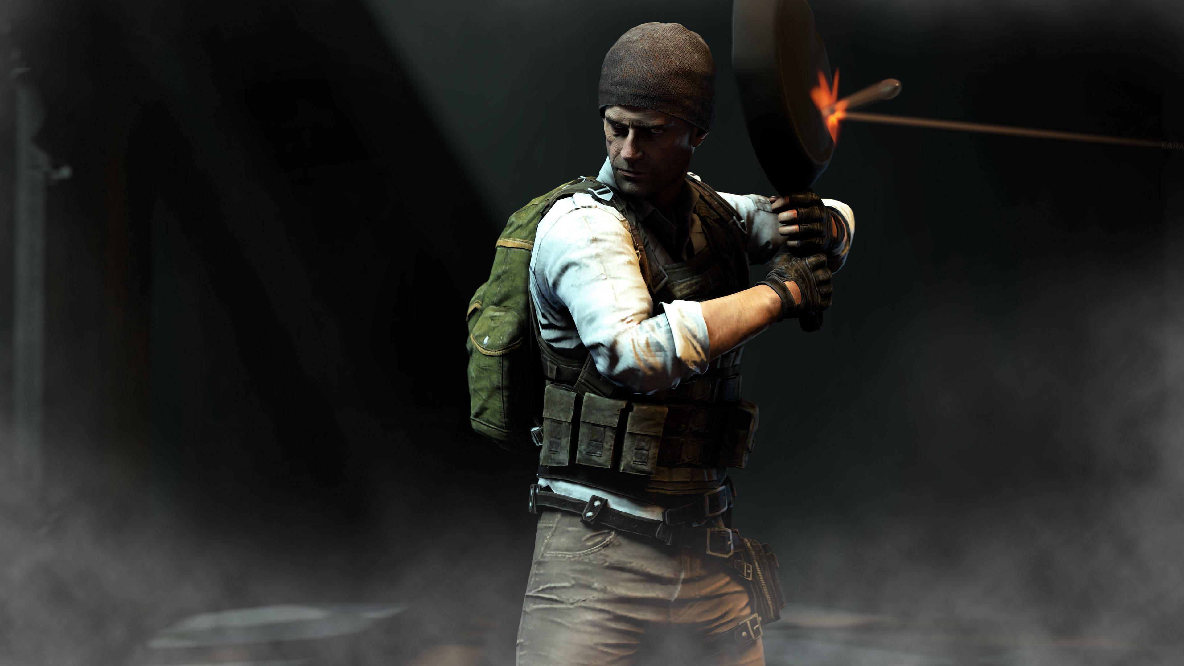 Survive and Conquer with a Frying Pan — 3840x2160 wallpaper