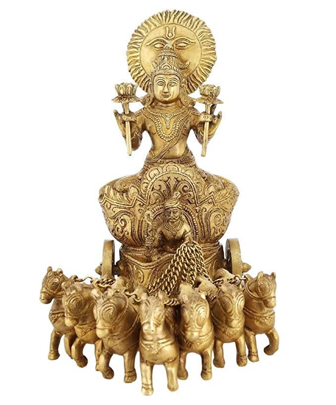 Surya Bhagwan Brass Figurine White Background — 679x819 wallpaper