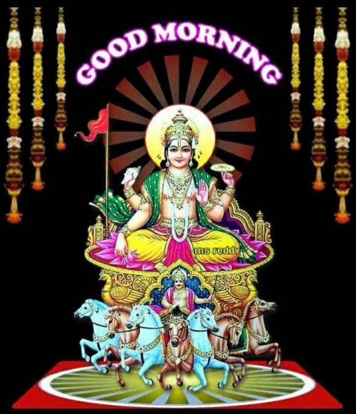 Surya Bhagwan Good Morning Black Background — 720x838 wallpaper