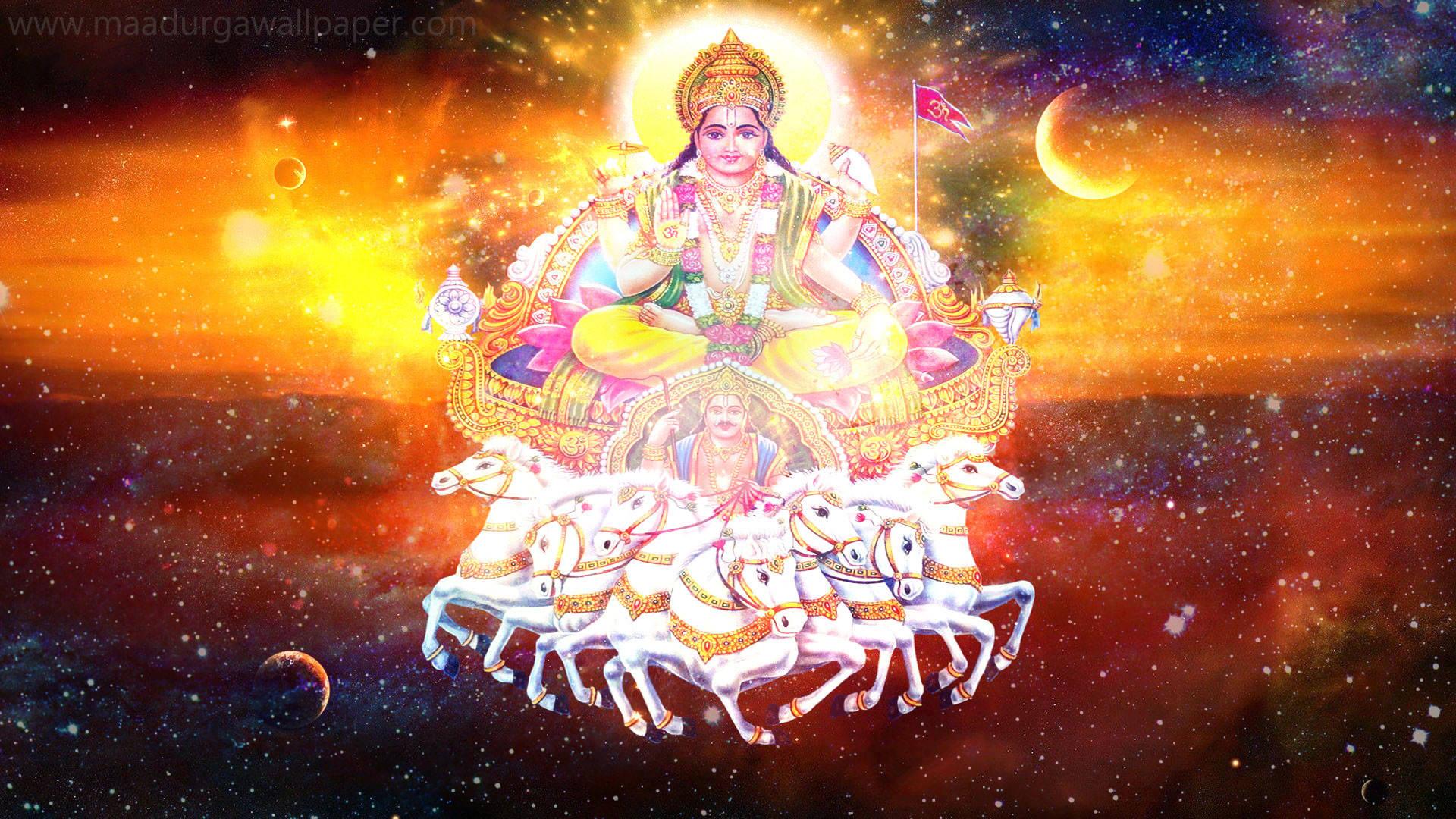 Surya Bhagwan In Colorful Galaxy — 1920x1080 wallpaper