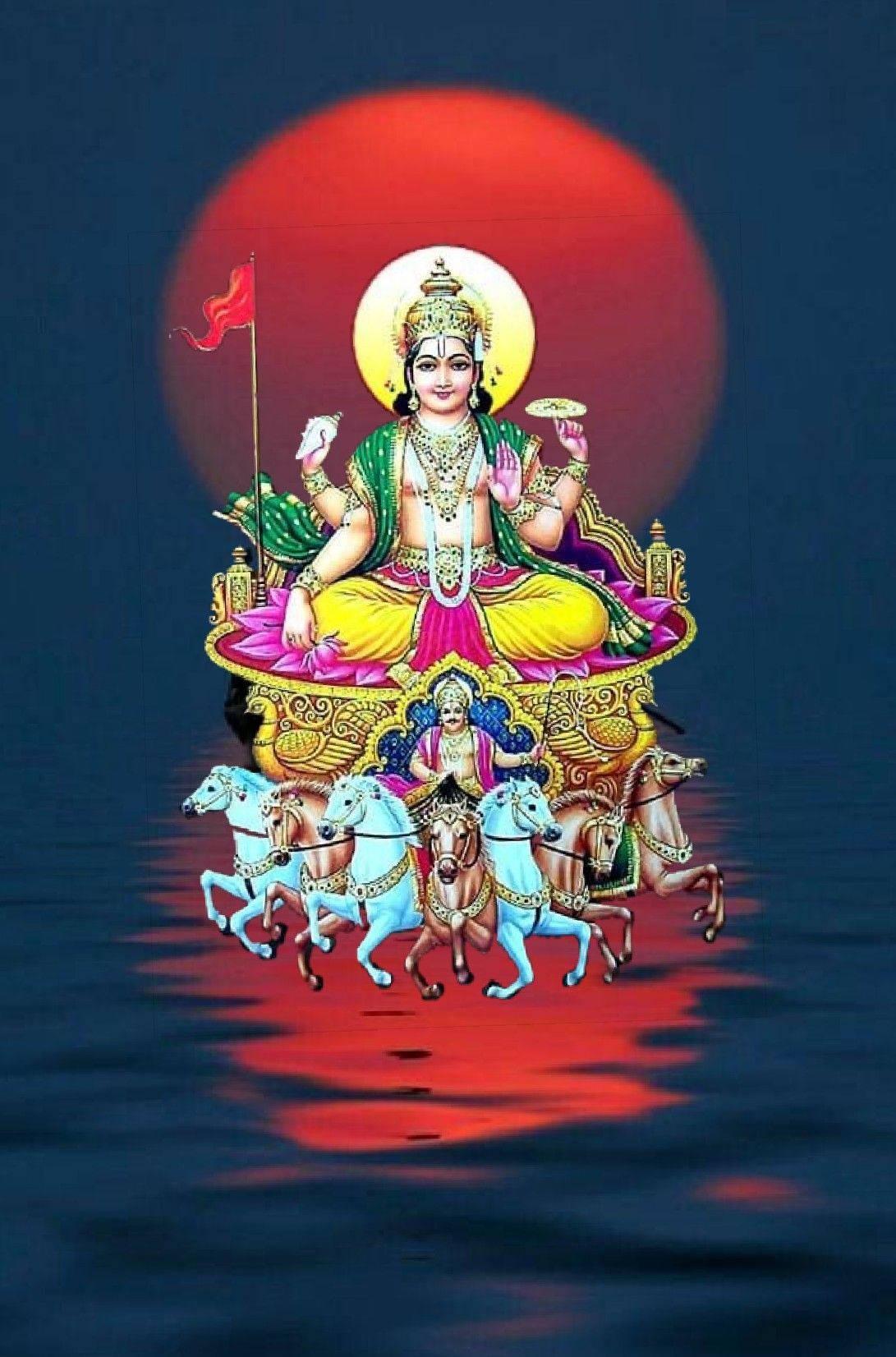 Surya Bhagwan Red Sun And Water — 1091x1652 wallpaper