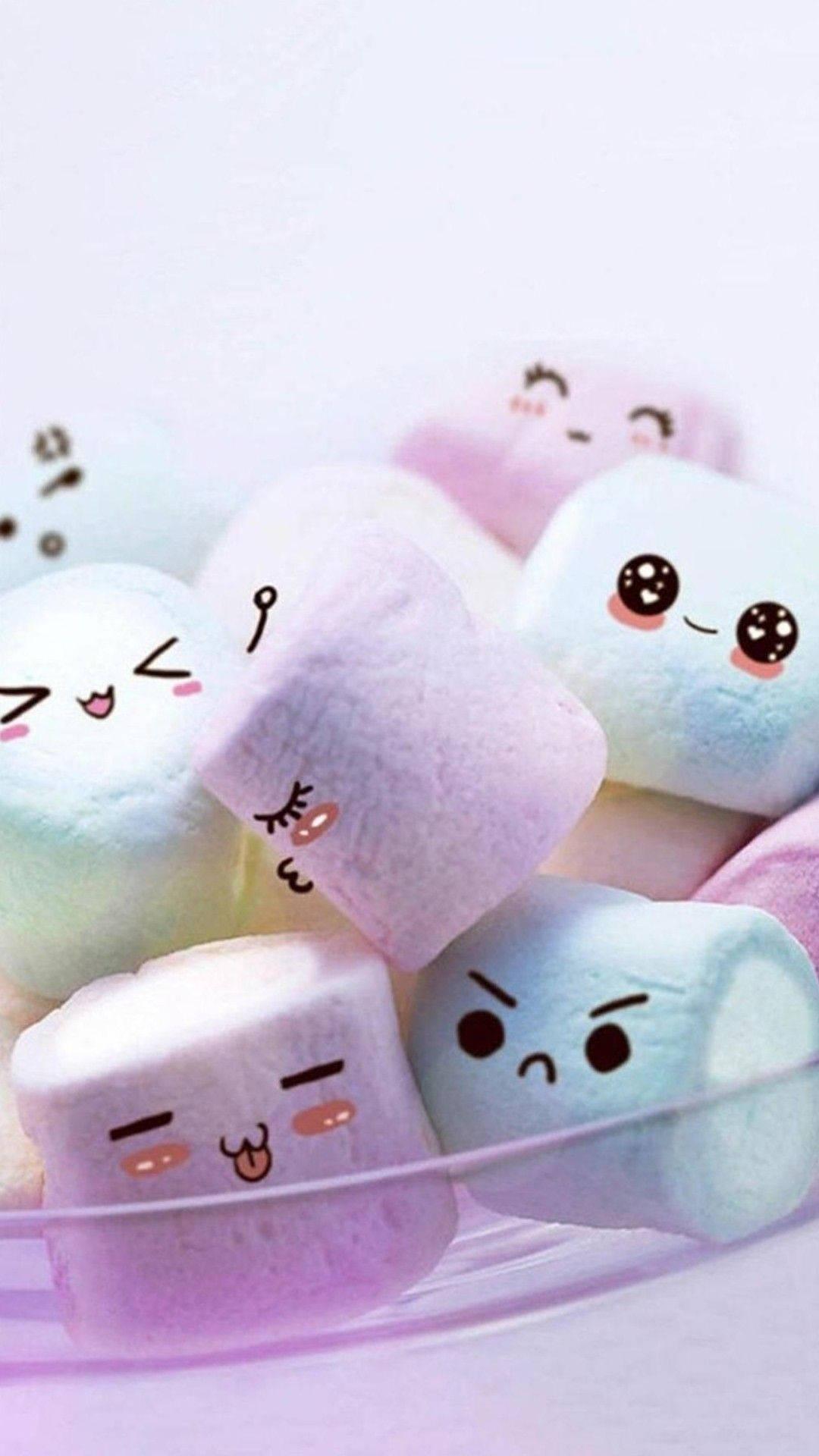 Sweet and Cute Marshmallow Faces — 1080x1920 wallpaper