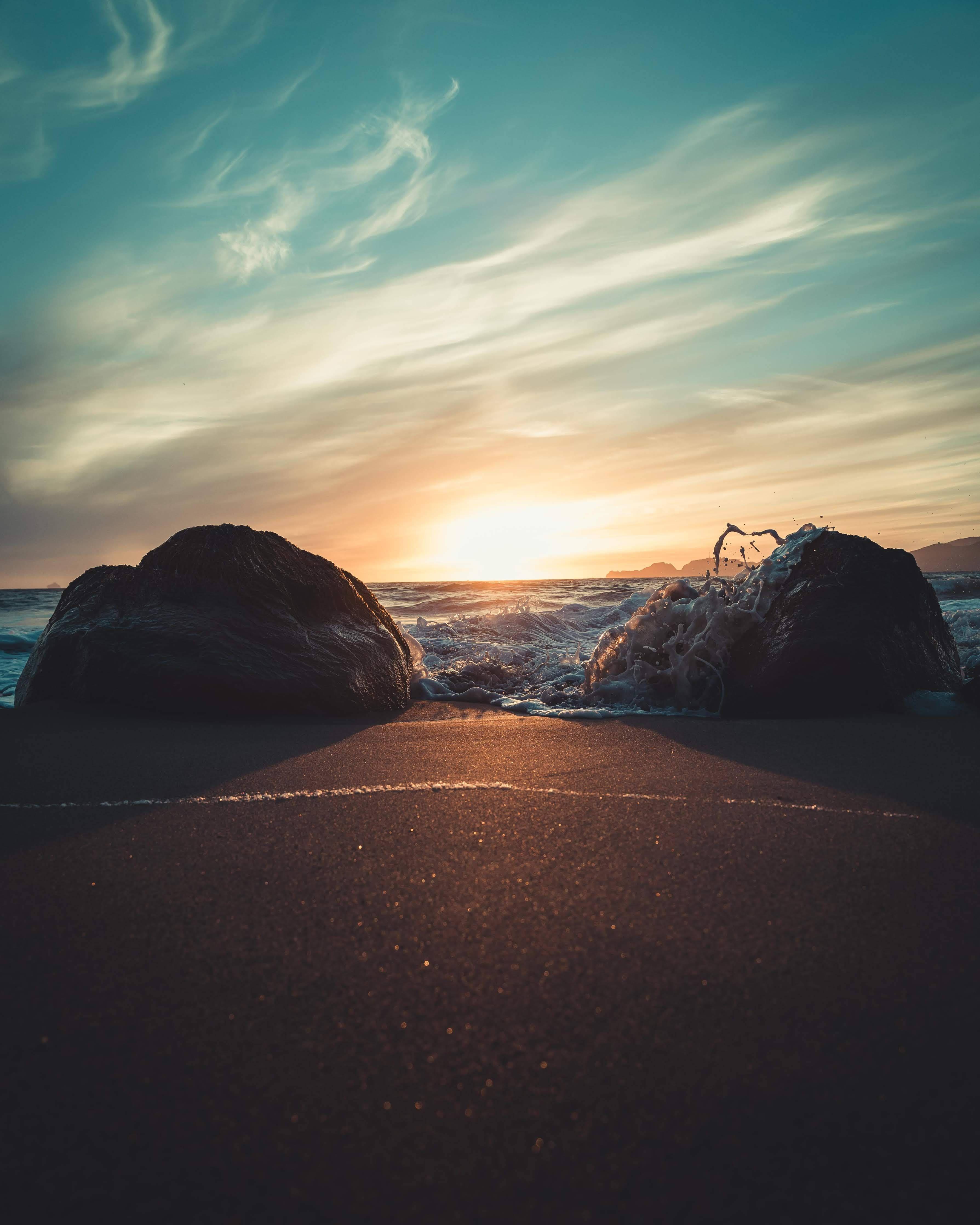 Take in the beautiful sunset at the beach. — 3578x4472 wallpaper