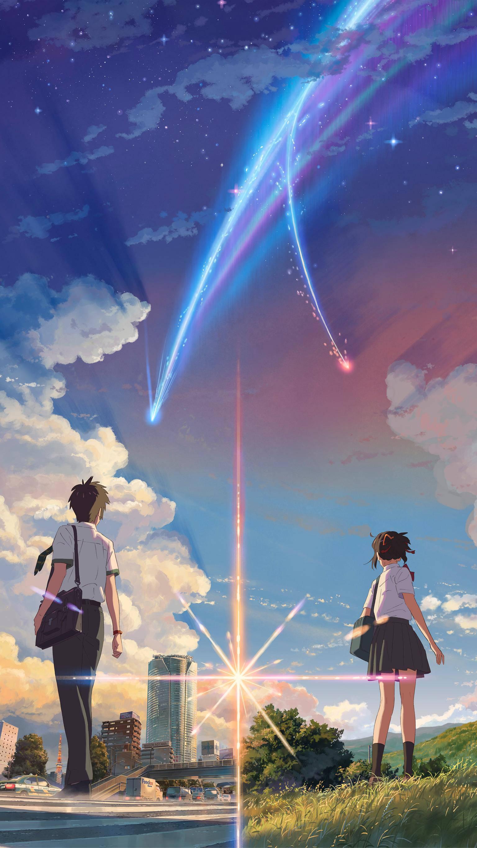 Taki and Mitsuha Connecting Two Worlds in Your Name — 1536x2732 wallpaper