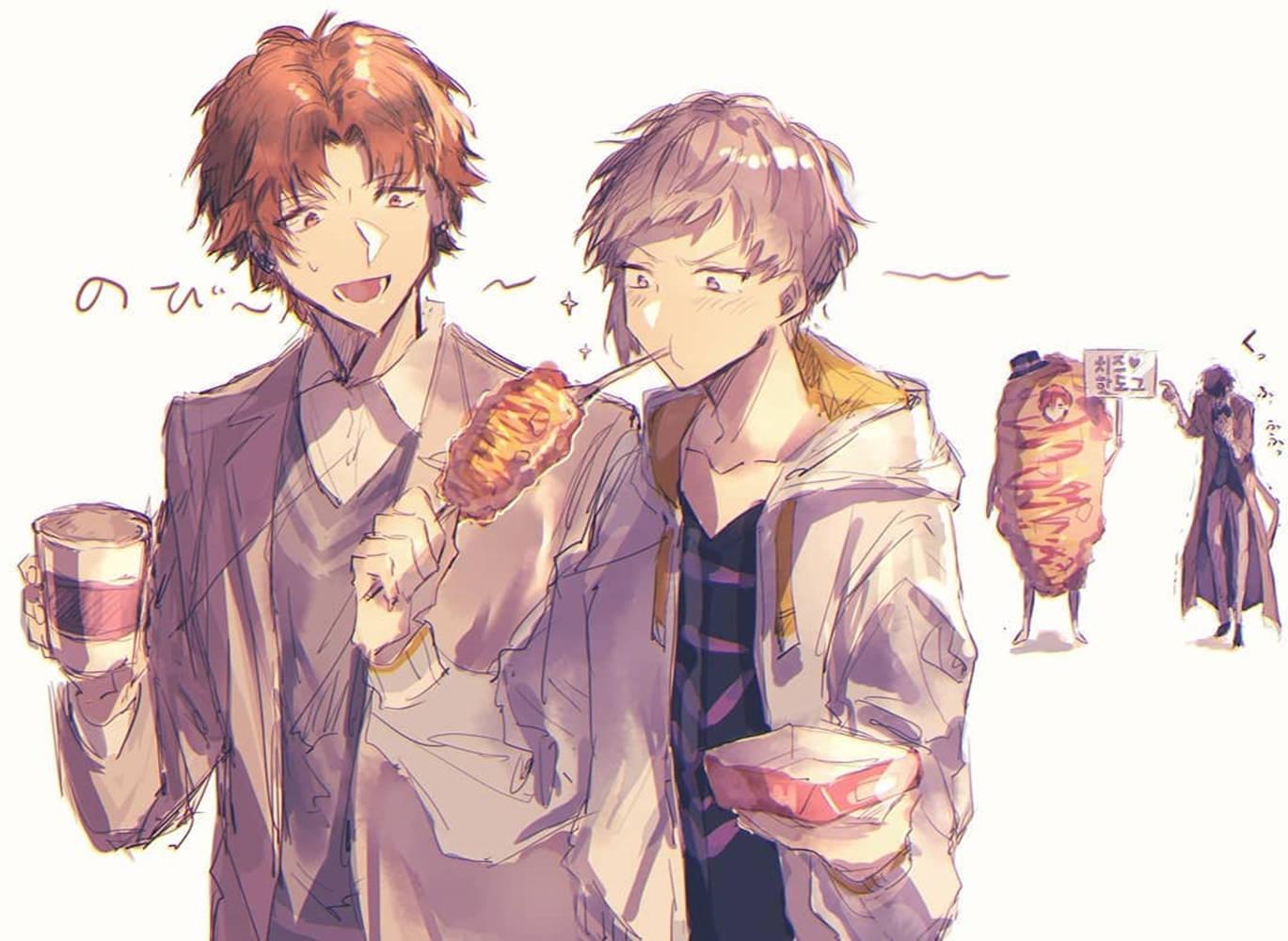 Tanisaki And Nakajima Cute Boy Cartoon — 1369x1000 wallpaper