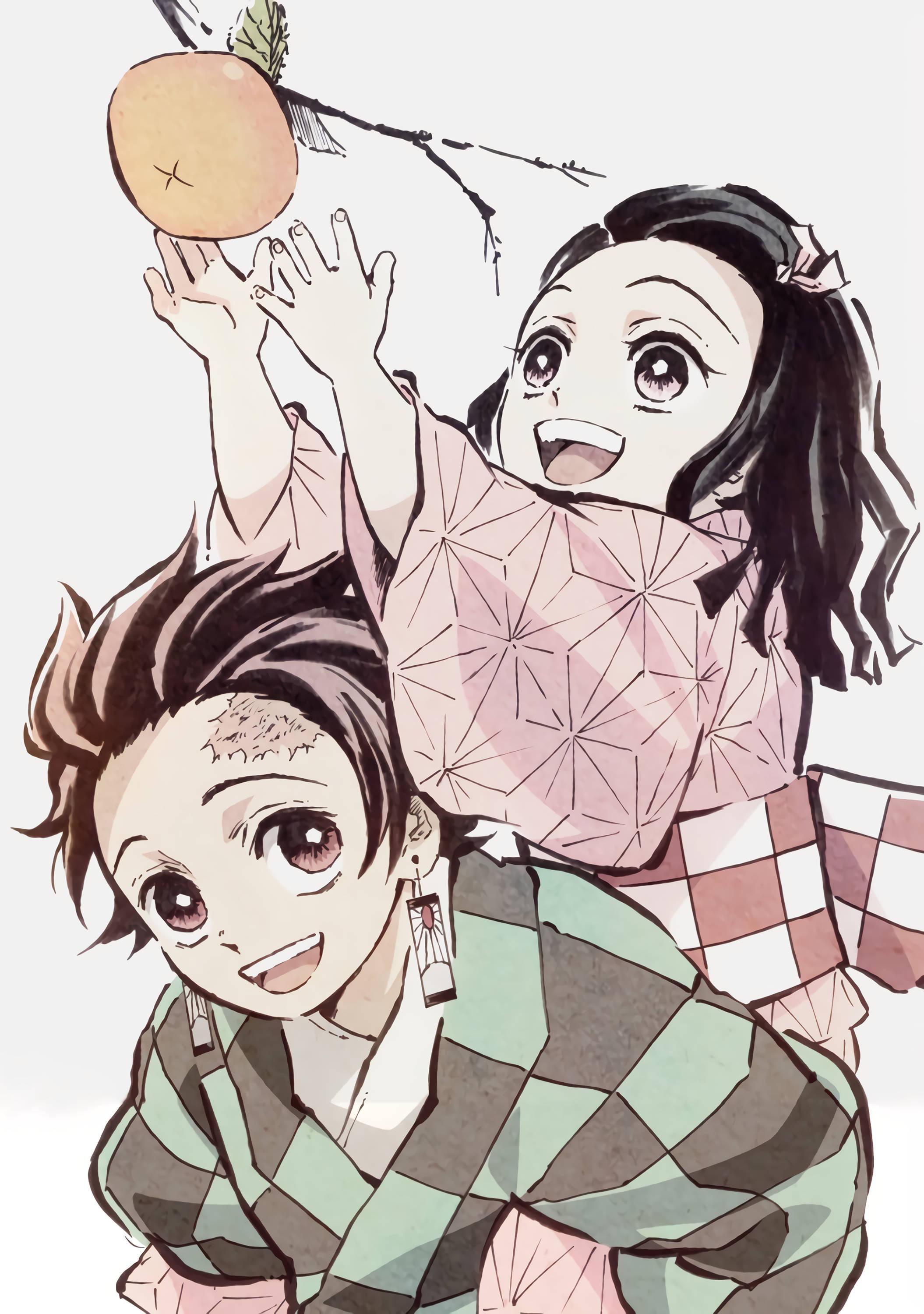 Tanjiro and Nezuko happily reunited — 2110x3000 wallpaper