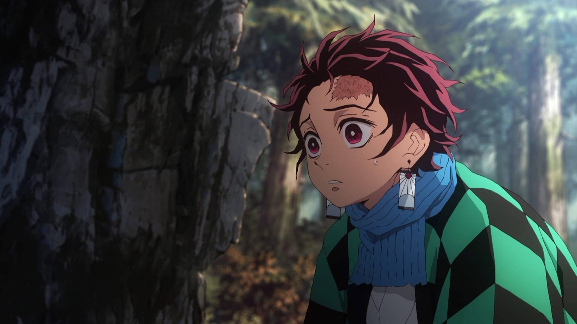Tanjiro bravely ventures into a dark forest on his mission to become a Demon Slayer