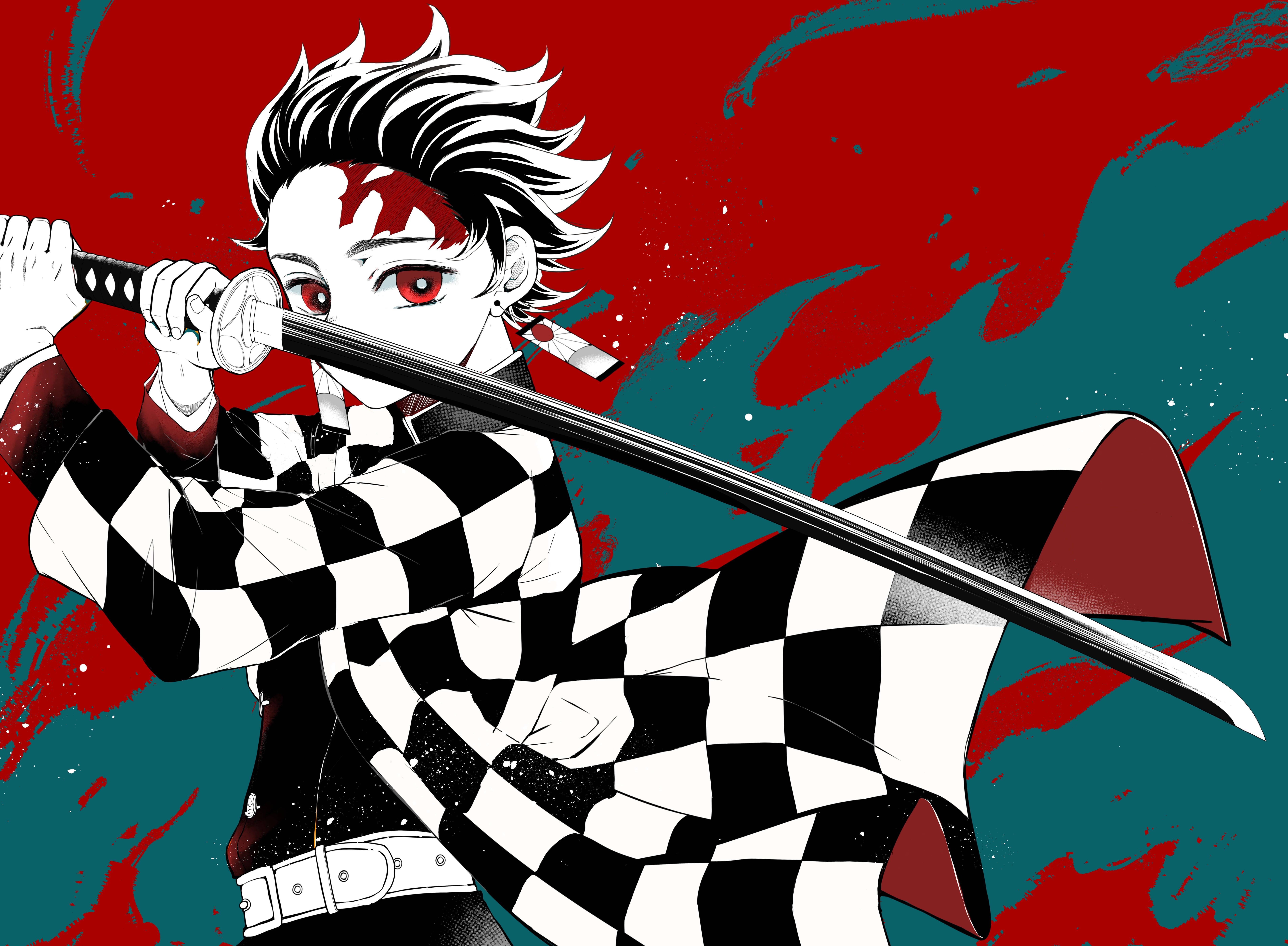 Tanjiro in Red and Green — 7629x5603 wallpaper