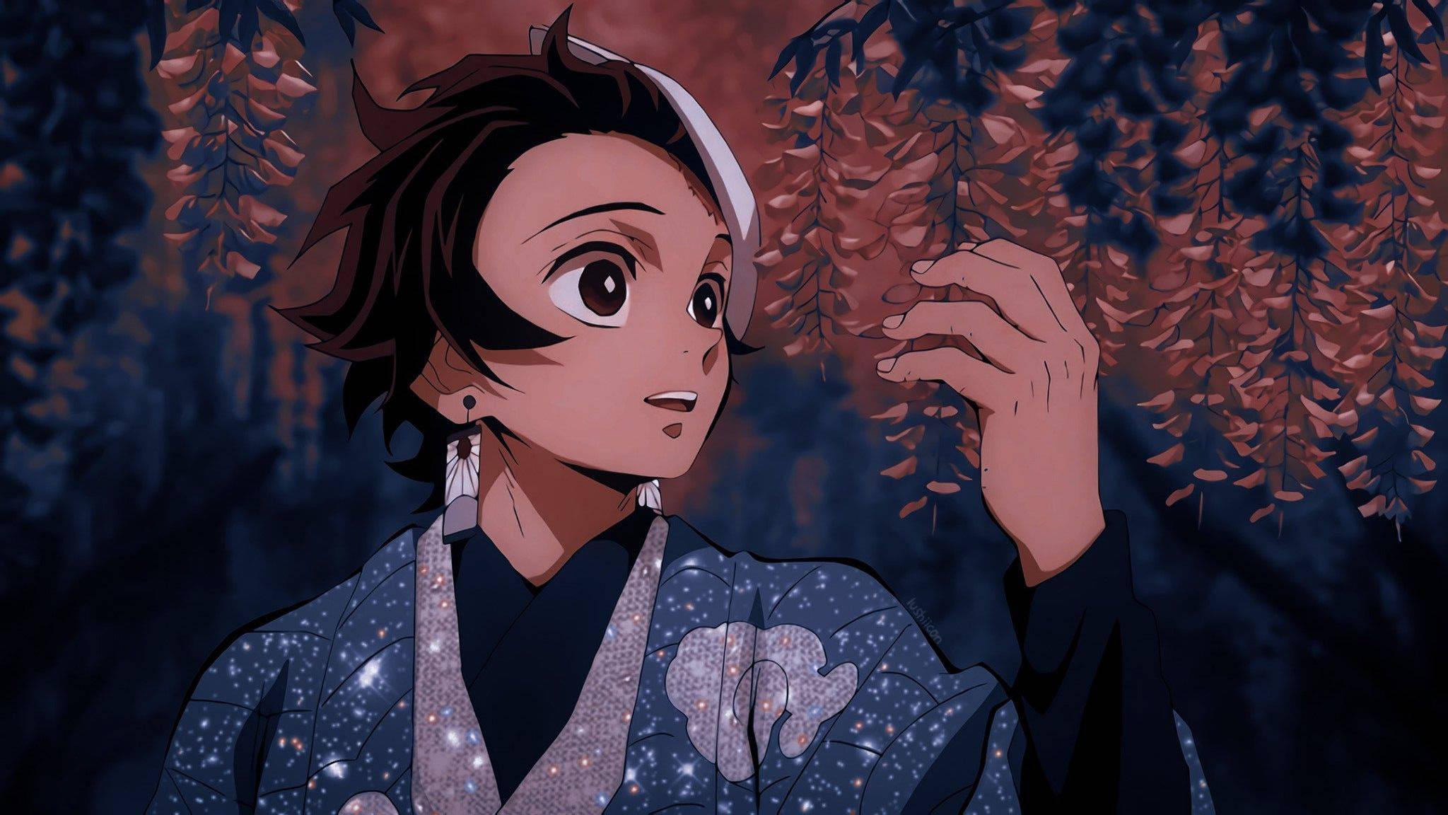 Tanjiro PFP Glitzy Kimono — 2048x1152 wallpaper