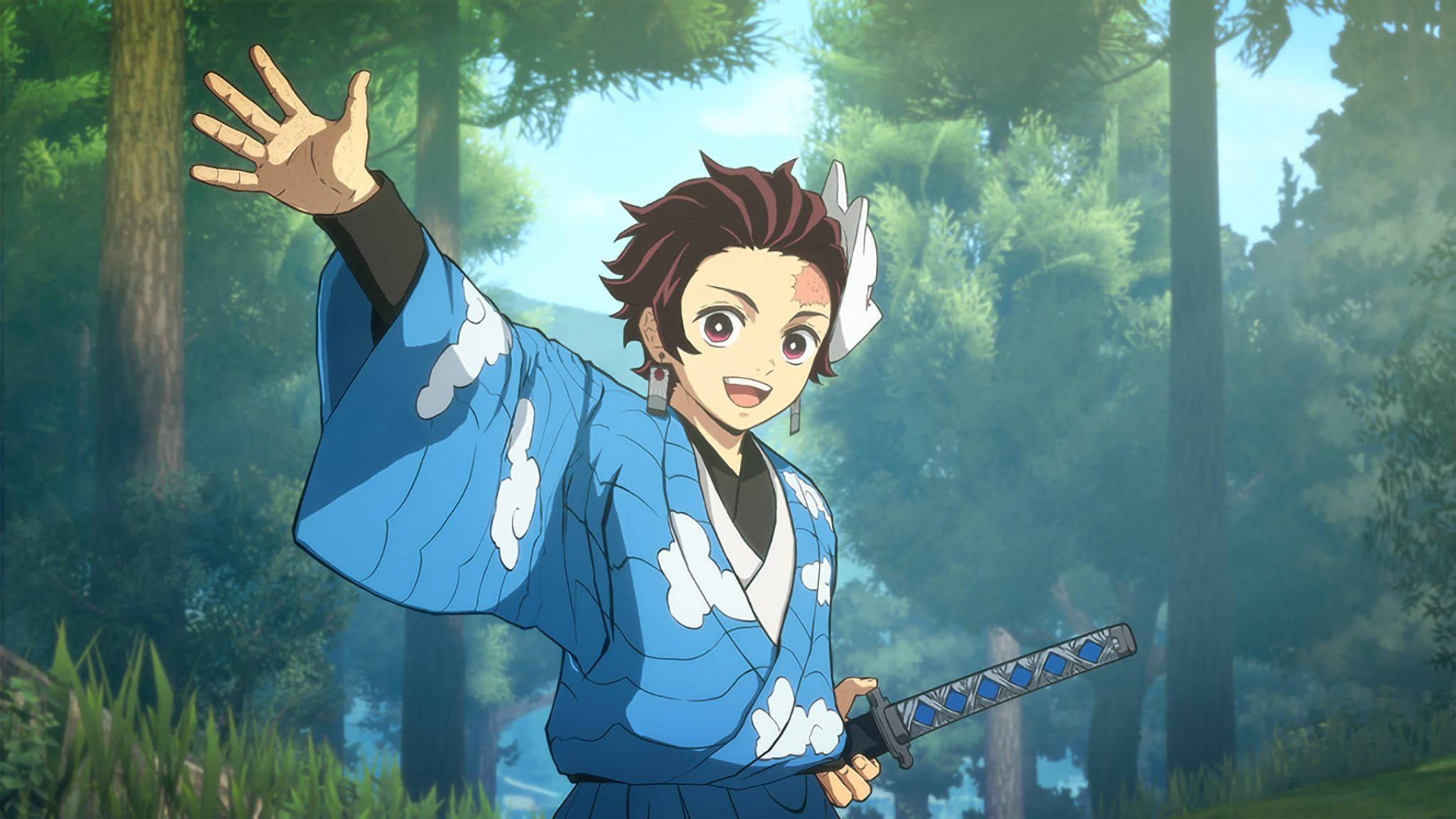 Tanjiro PFP In The Forest — 2048x1152 wallpaper