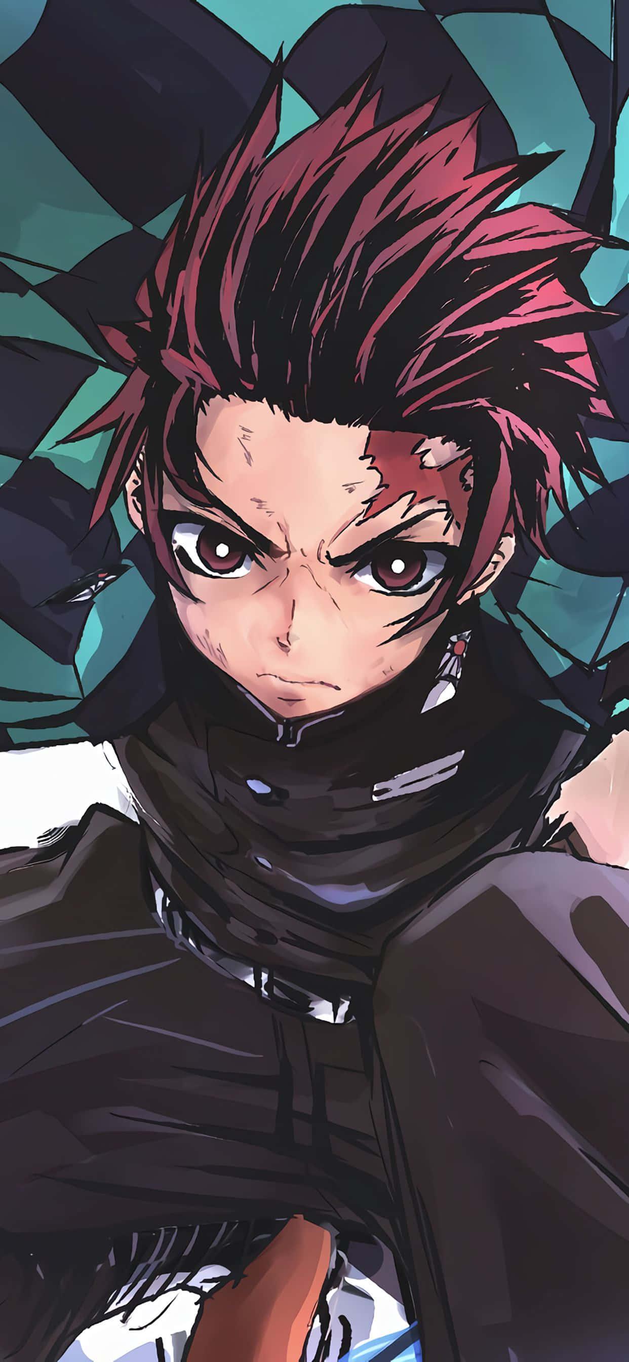Tanjiro, protagonist of the popular manga series “Demon Slayer” — 1242x2688 wallpaper