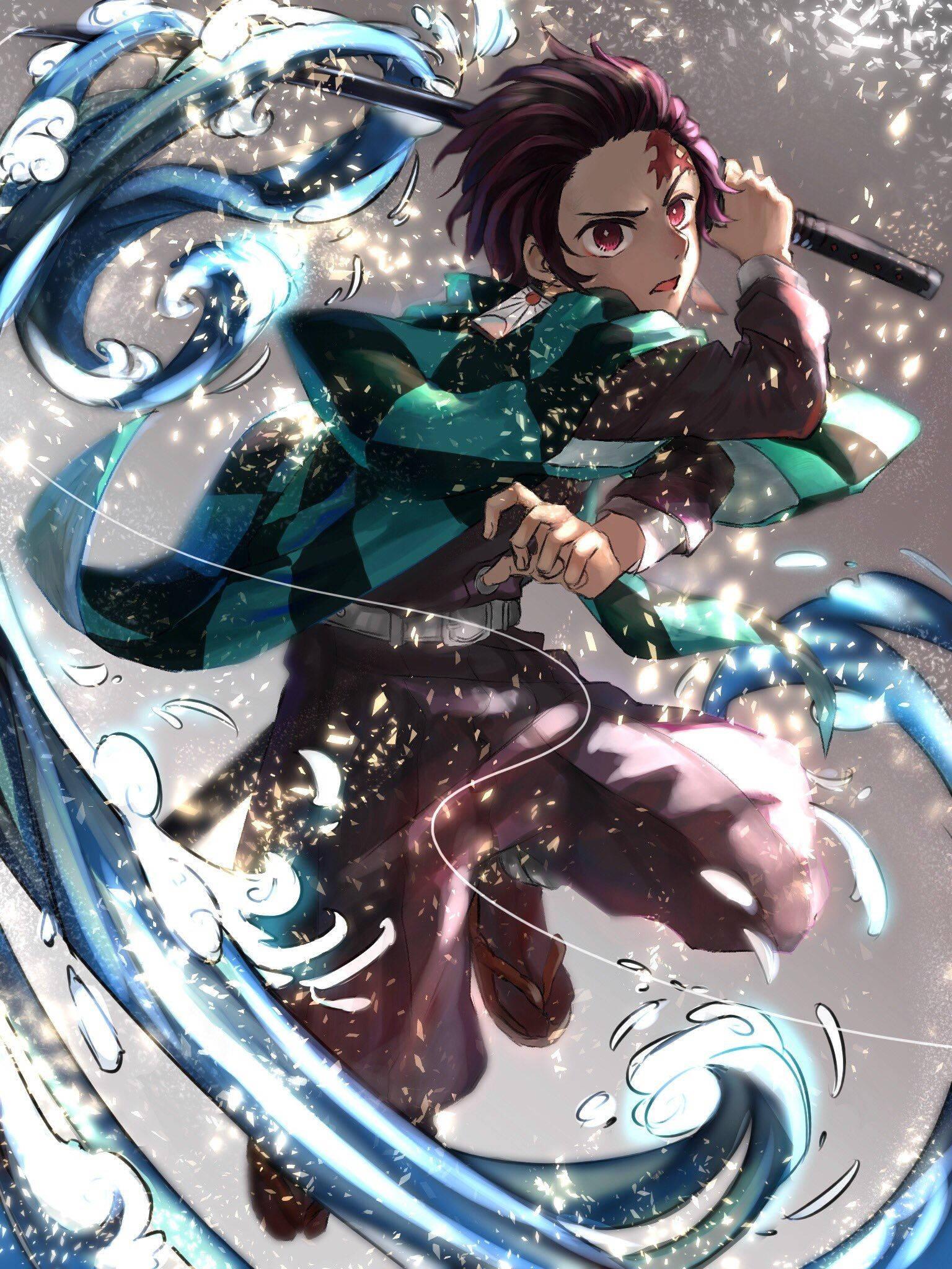 Tanjiro strives to protect his loved ones from the dangers of a cruel world. — 1536x2048 wallpaper