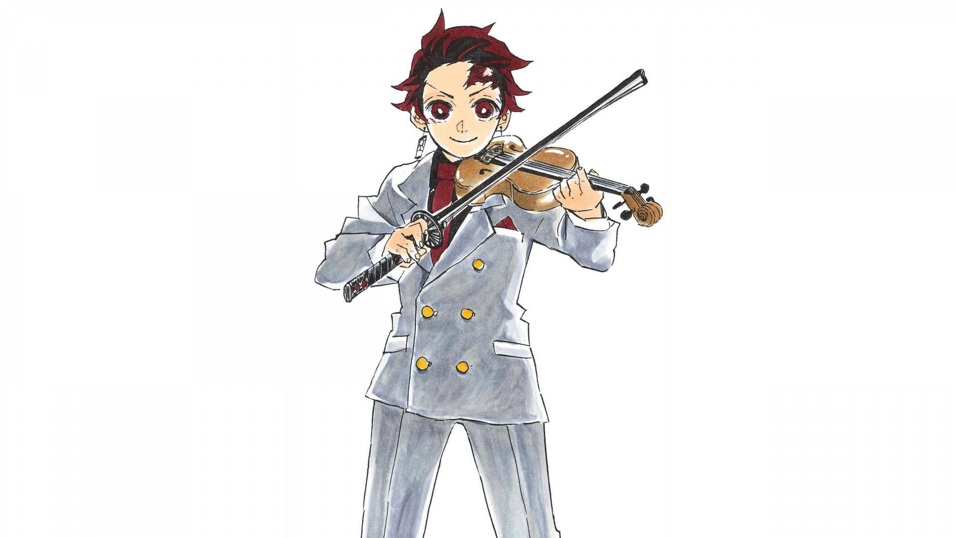 Tanjiro Strumming His Violin — 1920x1080 wallpaper