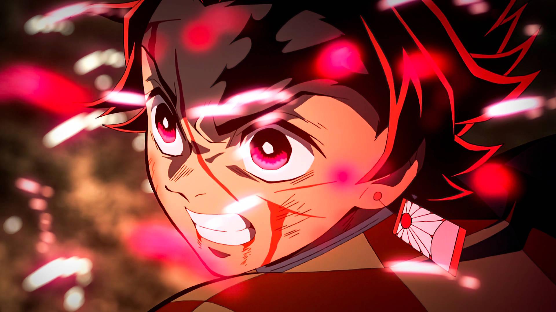 Tanjiro transforming into Hinokami Kagura — 1920x1080 wallpaper
