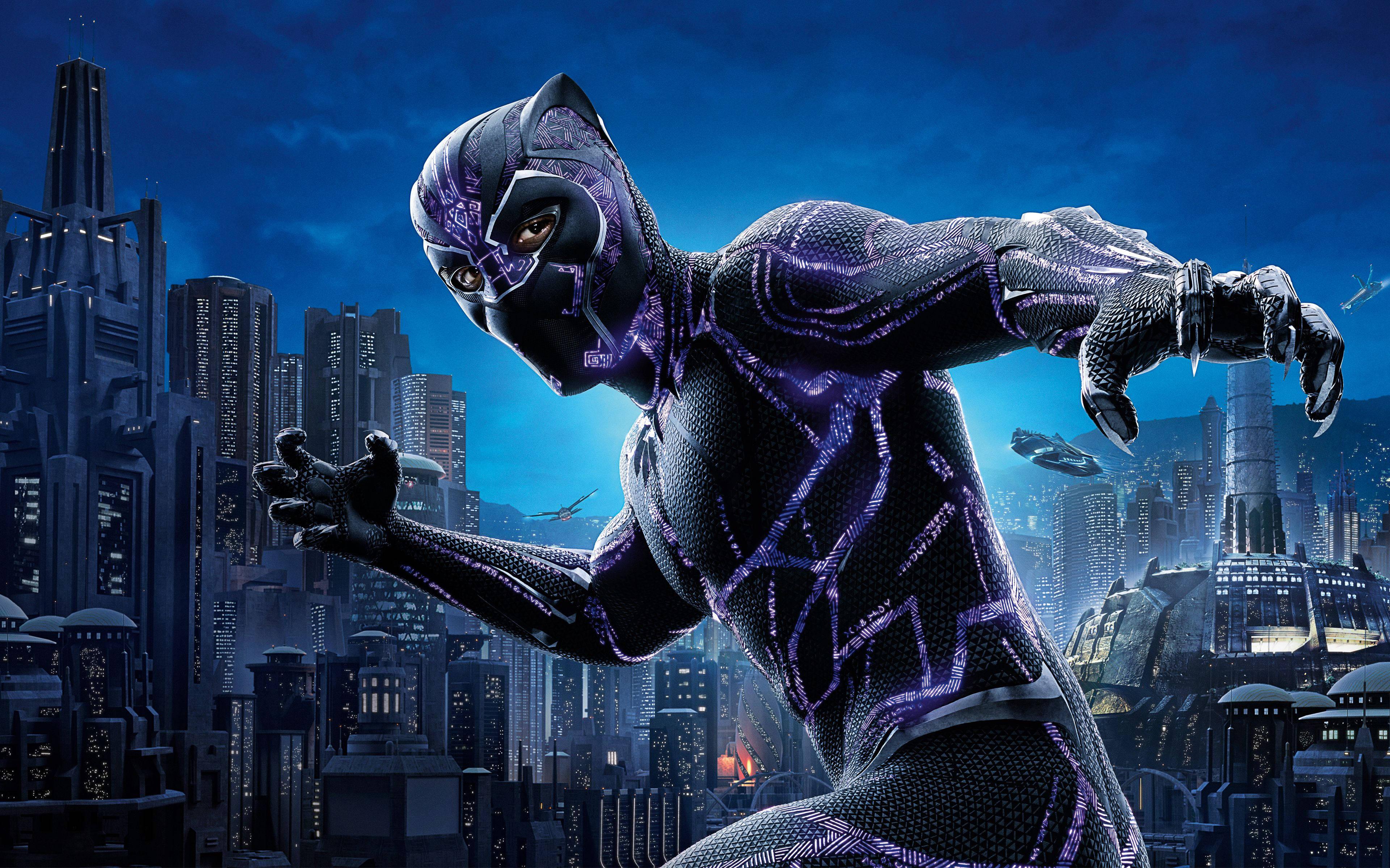 T'Challa, the Black Panther, Keeping the City of Wakanda Safe — 3840x2400 wallpaper