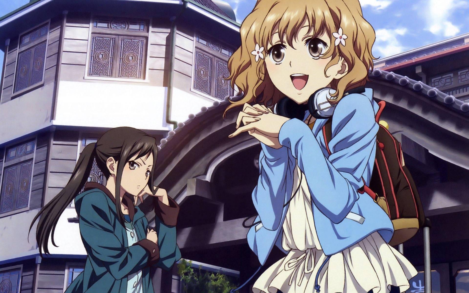 Teen Anime Girls Enjoying A Day Out — 1920x1200 wallpaper