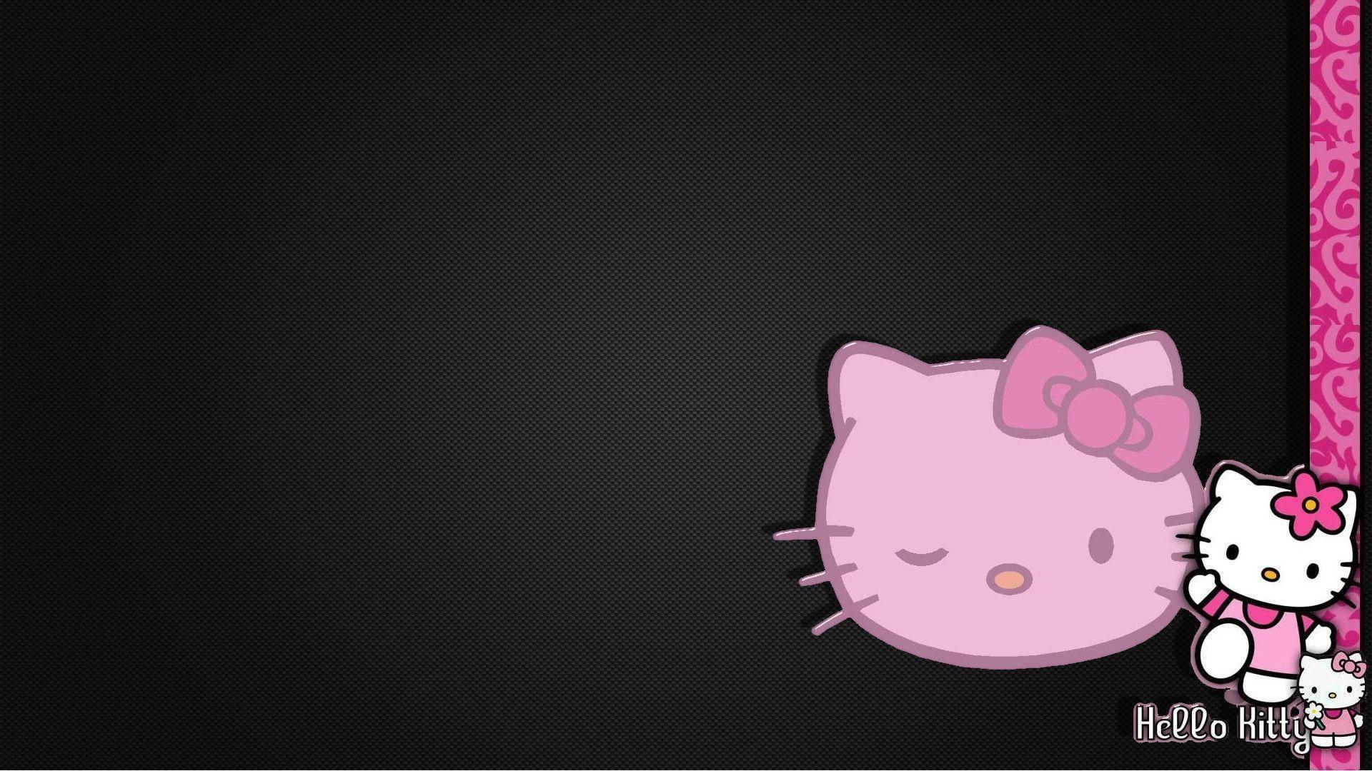 Textured Black Hello Kitty With Border — 1920x1080 wallpaper