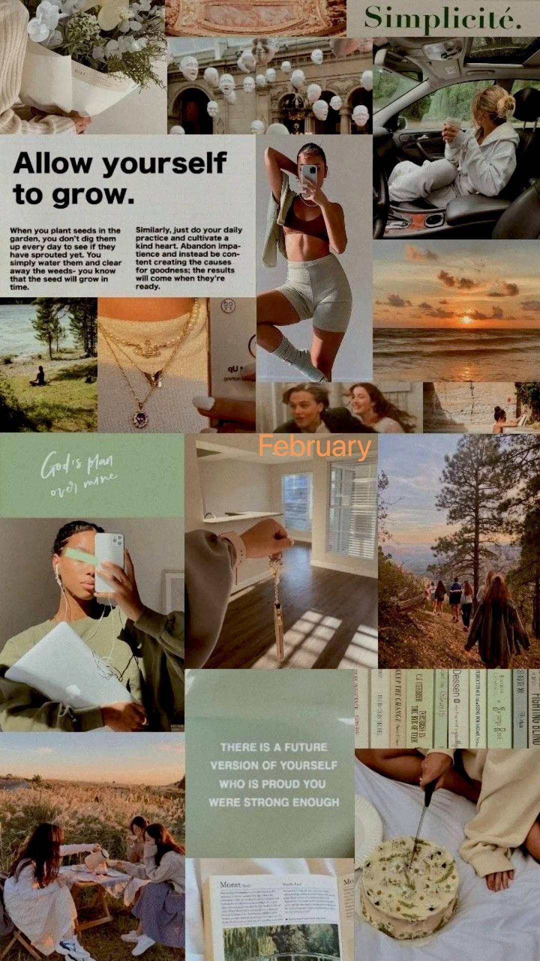 That Girl Aesthetic Positive Motivation Collage — 1080x1920 wallpaper