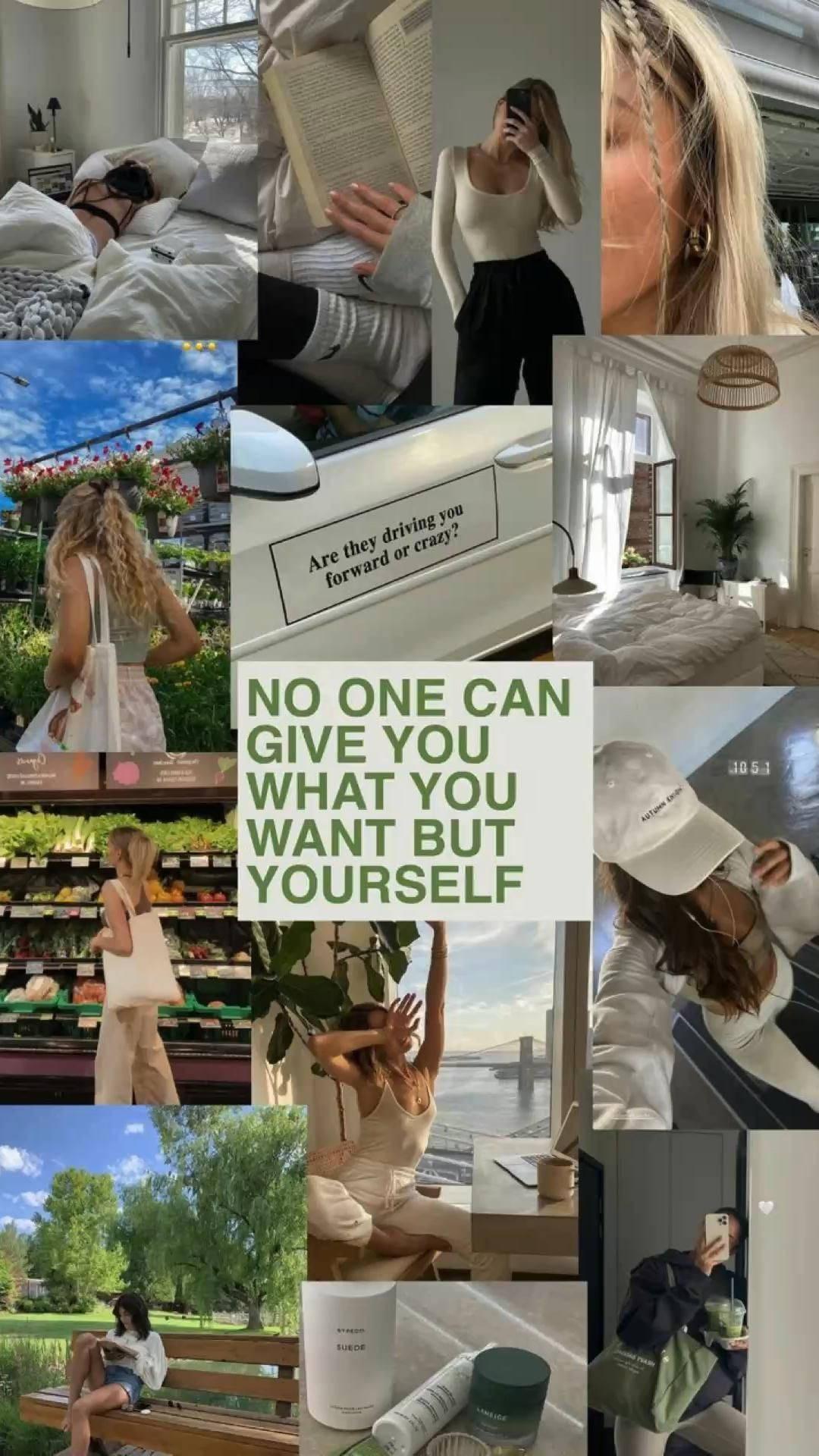 That Girl Aesthetic Quote And Collage — 1080x1920 wallpaper