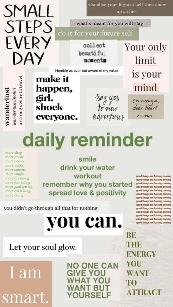That Girl Aesthetic Quotes Collage — 564x1002 wallpaper