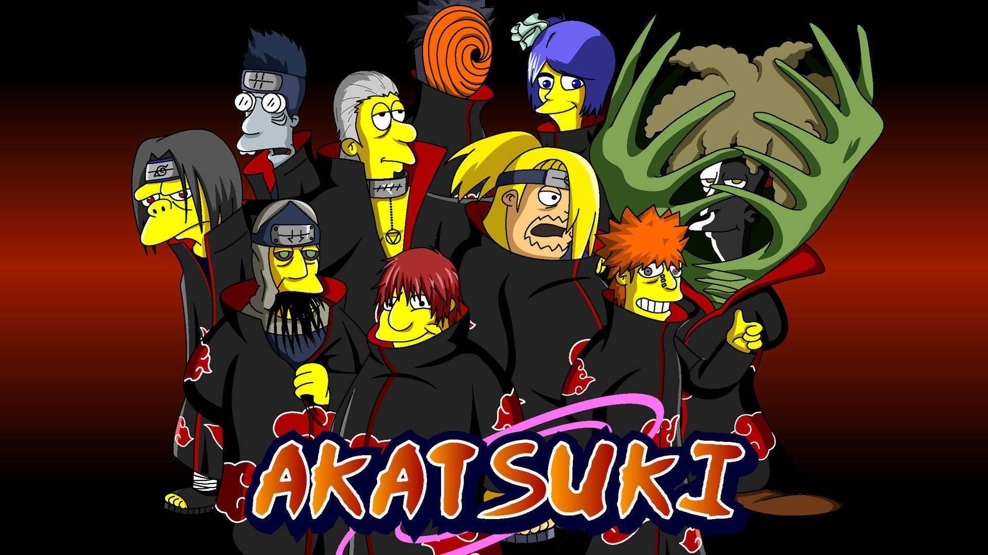 The Akatsuki in Simpsons style — 1920x1080 wallpaper