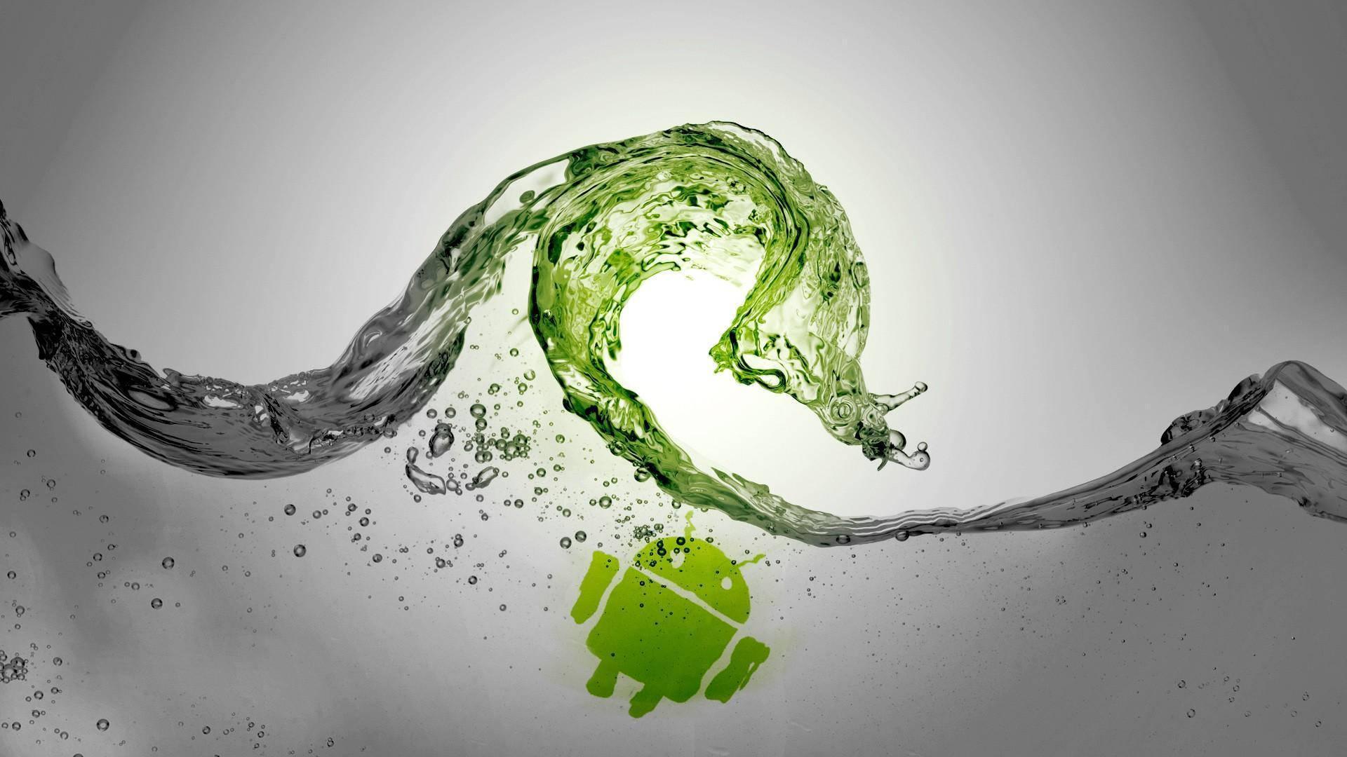 The Android Robot Rides the Wave of the Future — 1920x1080 wallpaper