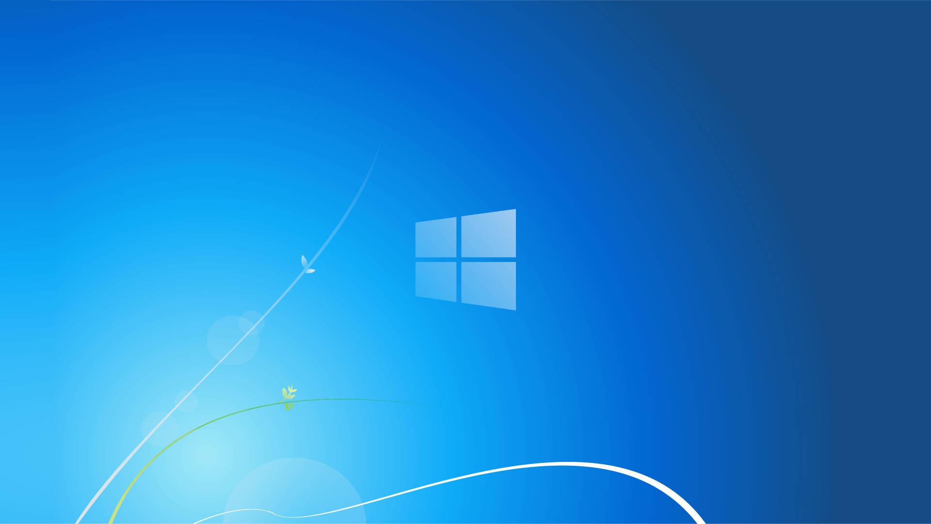 The bright blue interface of Windows 7 — 1920x1080 wallpaper