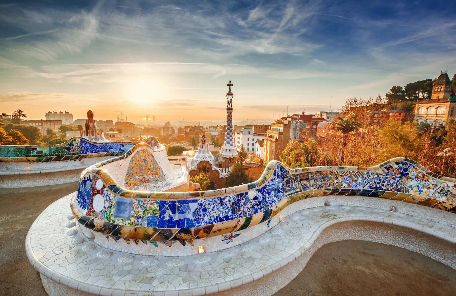 The bustling city of Barcelona: Spires, Streets and Sun — 1920x1247 wallpaper