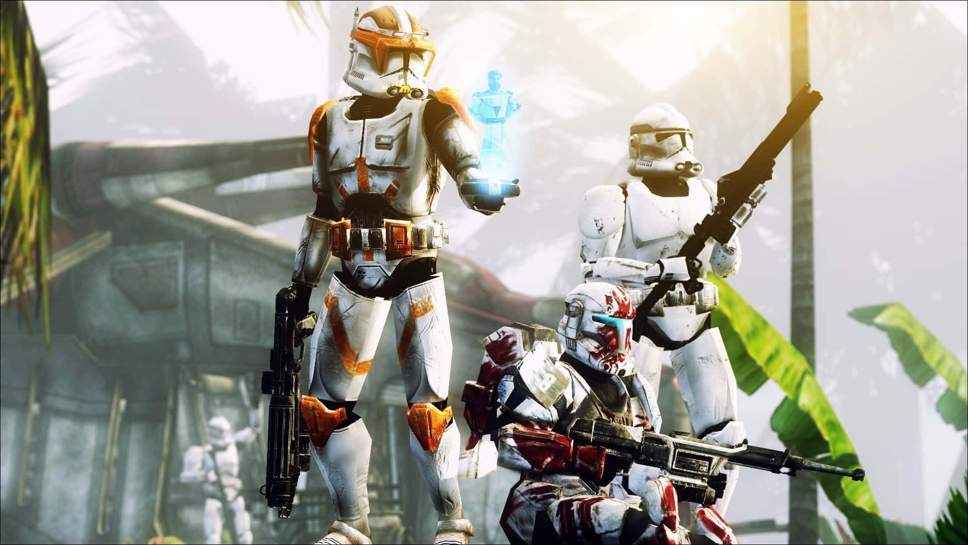 The Clones ready their blasters to battle in the Clone Wars. — 1922x1082 wallpaper