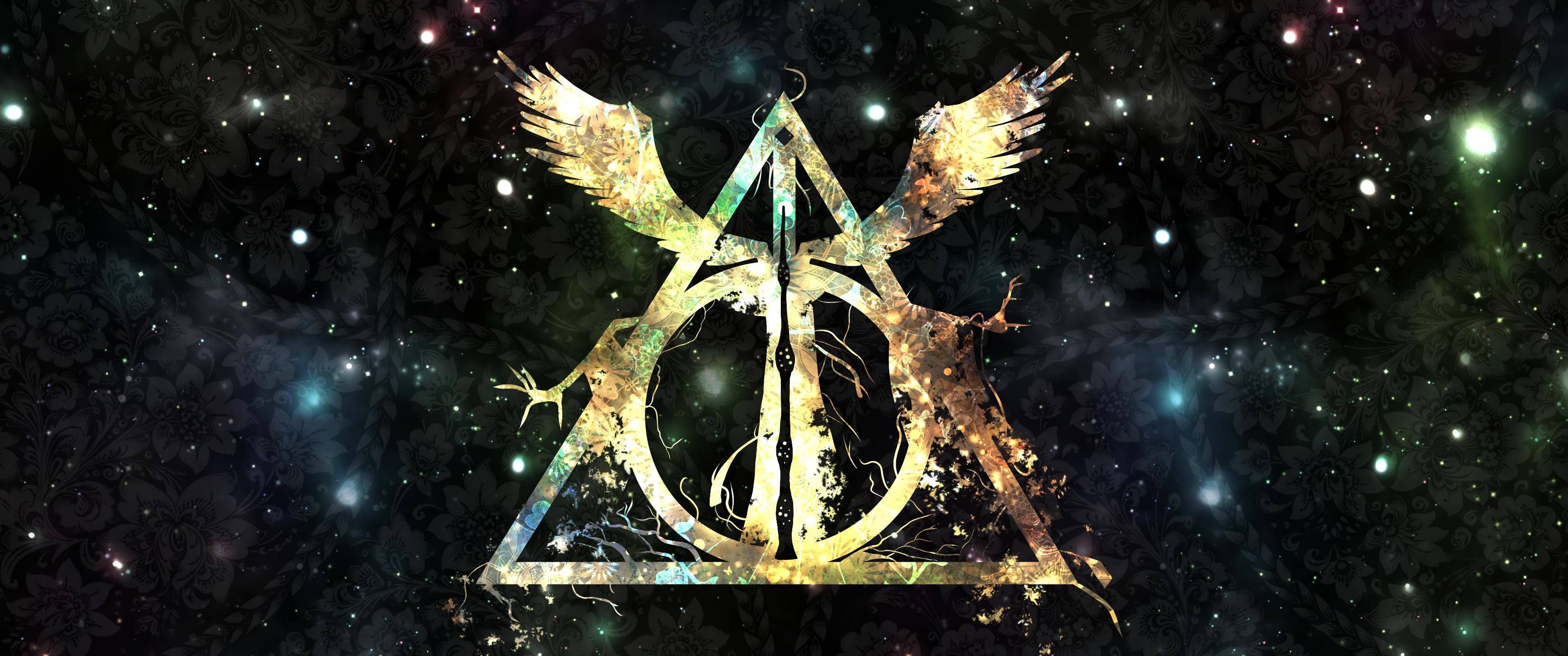 The Deathly Hallows — 3440x1440 wallpaper