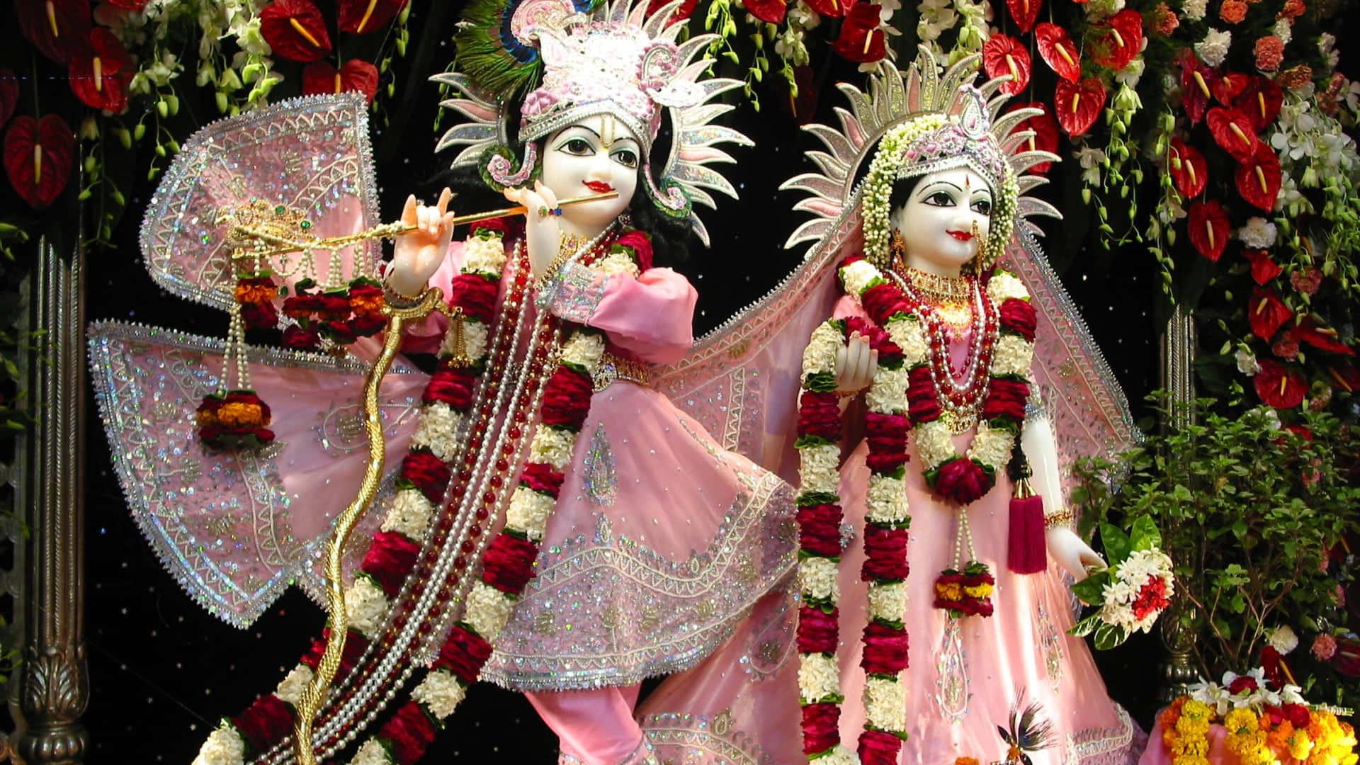 The divine embrace of Radha and Krishna