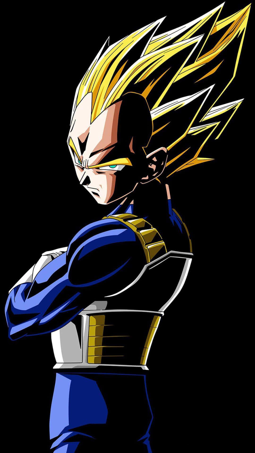 The Fierce Saiyan Prince Vegeta Unleashing His Power — 1080x1920 wallpaper