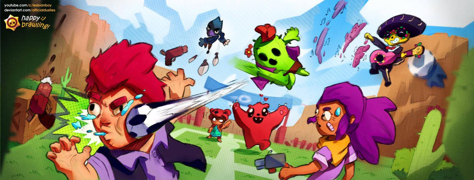 The High-Stakes Fight of the Brawl Stars Brawlers! — 1640x624 wallpaper