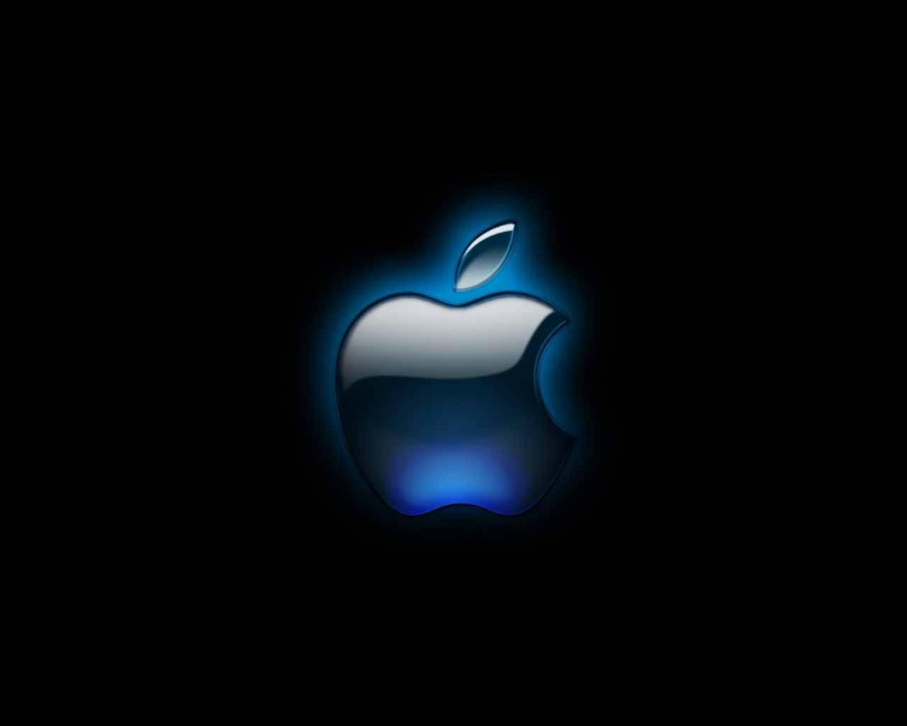 The iconic 3D Apple logo in a glowing light. — 1280x1024 wallpaper